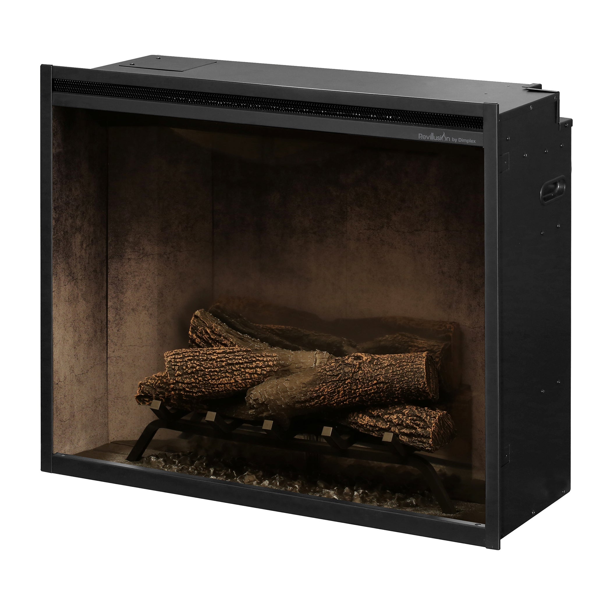 Dimplex Revillusion 30in Built-in Electric Firebox, Weathered Concrete, with Glass Pane and Plug Kit included