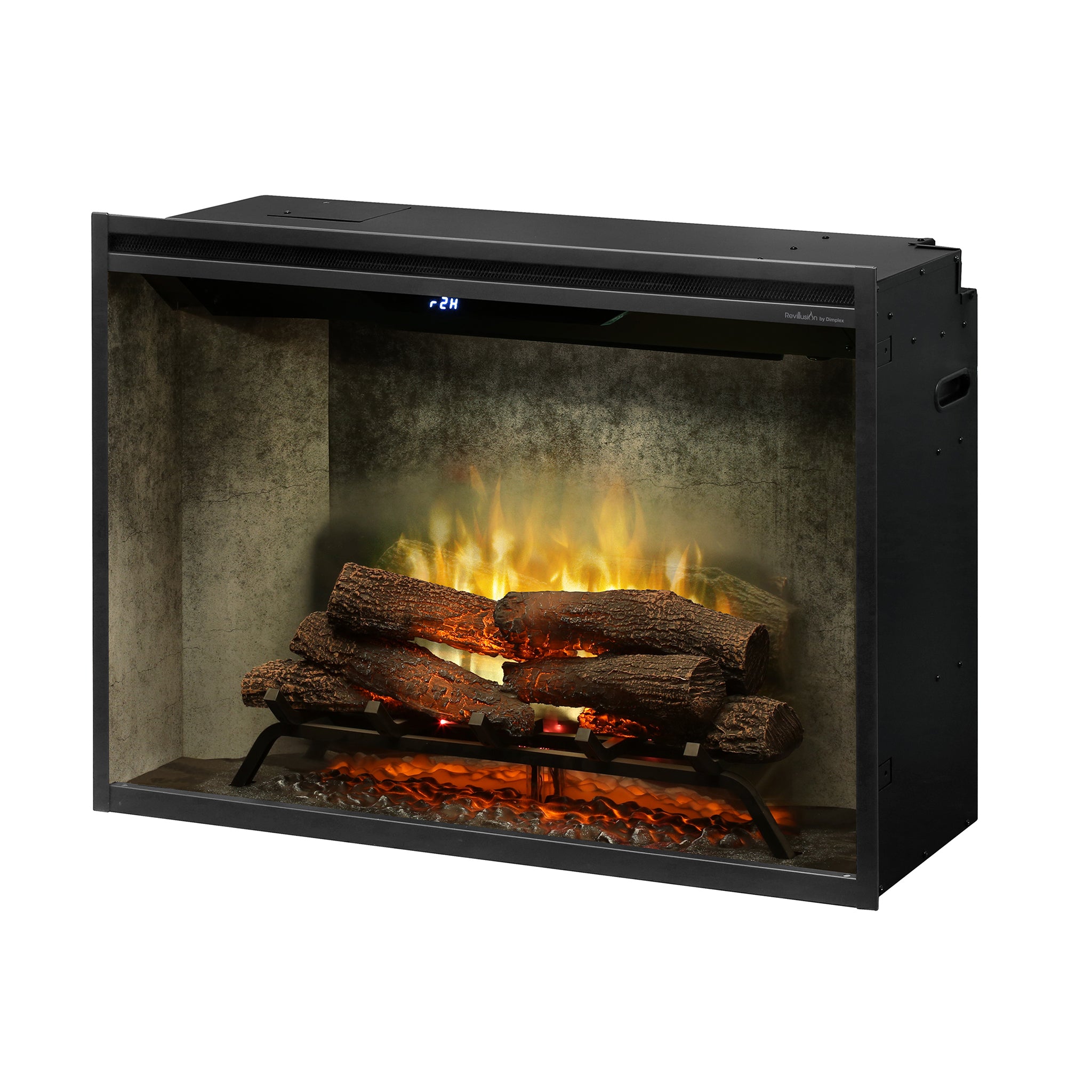 Dimplex Revillusion 36in Built-in Electric Firebox, Weathered Concrete, with Glass Pane and Plug Kit included