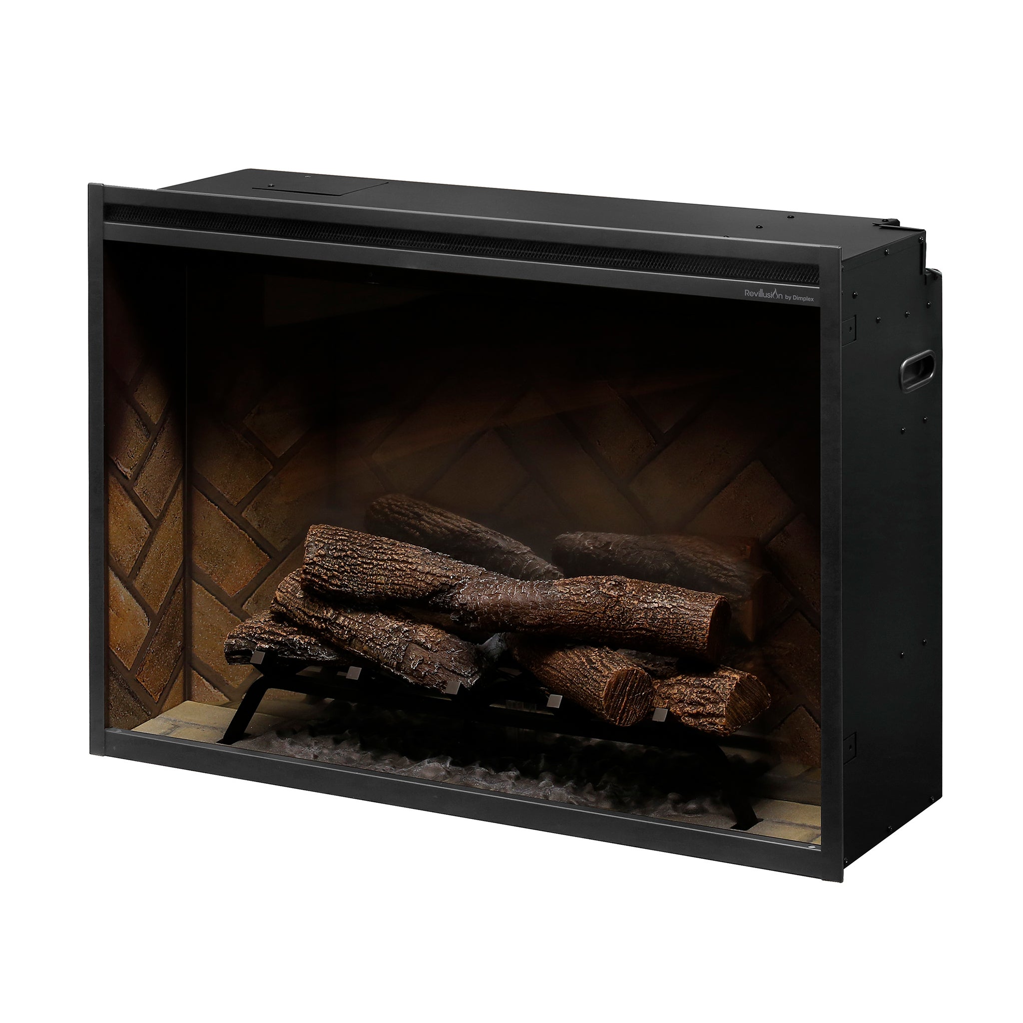 Dimplex Revillusion 36in Built-in Electric Firebox, Herringbone, with Glass Pane and Plug Kit included