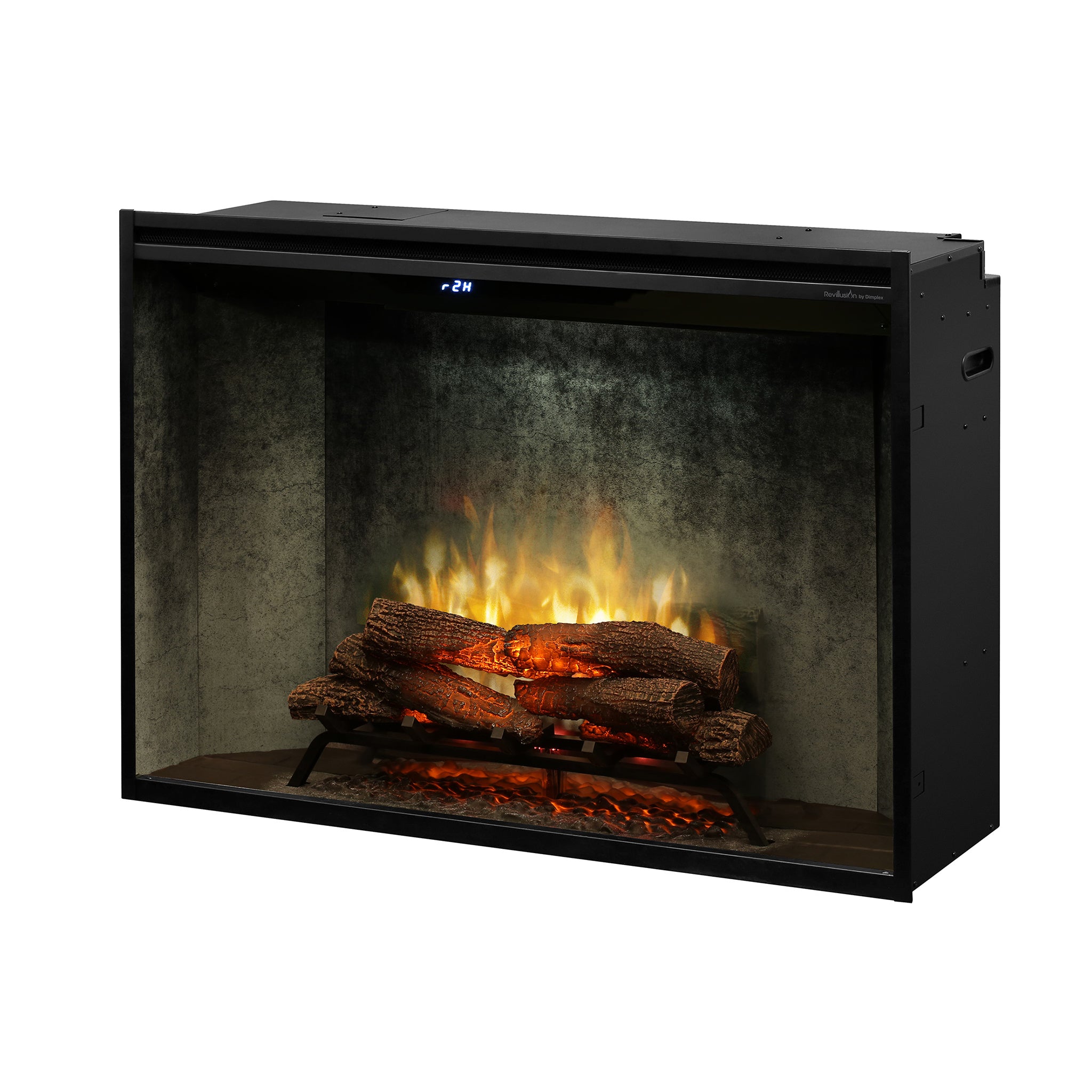 Dimplex Revillusion 42in Portrait Built-In Firebox, Weathered Concrete, with Glass Pane and Plug Kit included