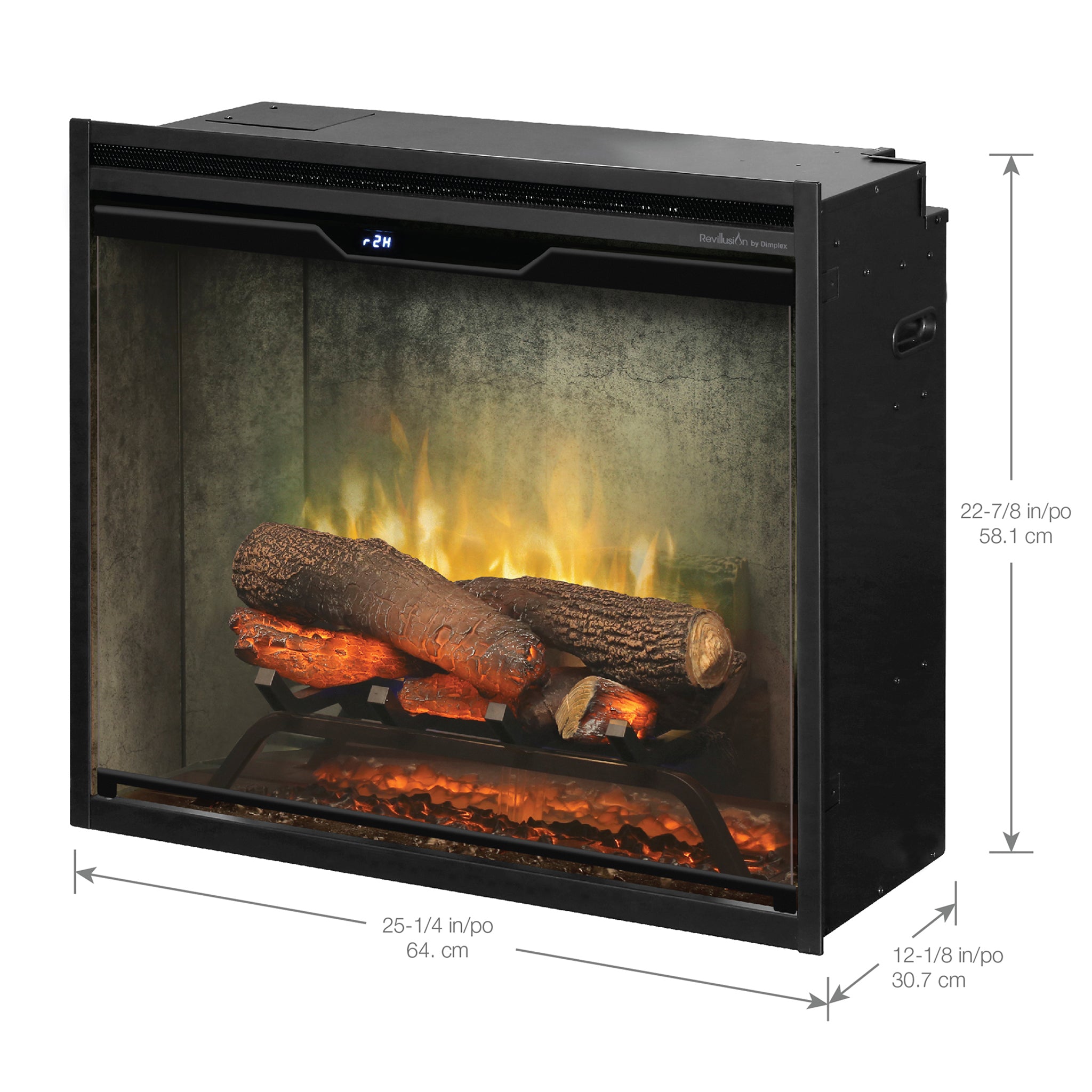 Dimplex Revillusion 24in Built-In Firebox, Weathered Concrete Grey