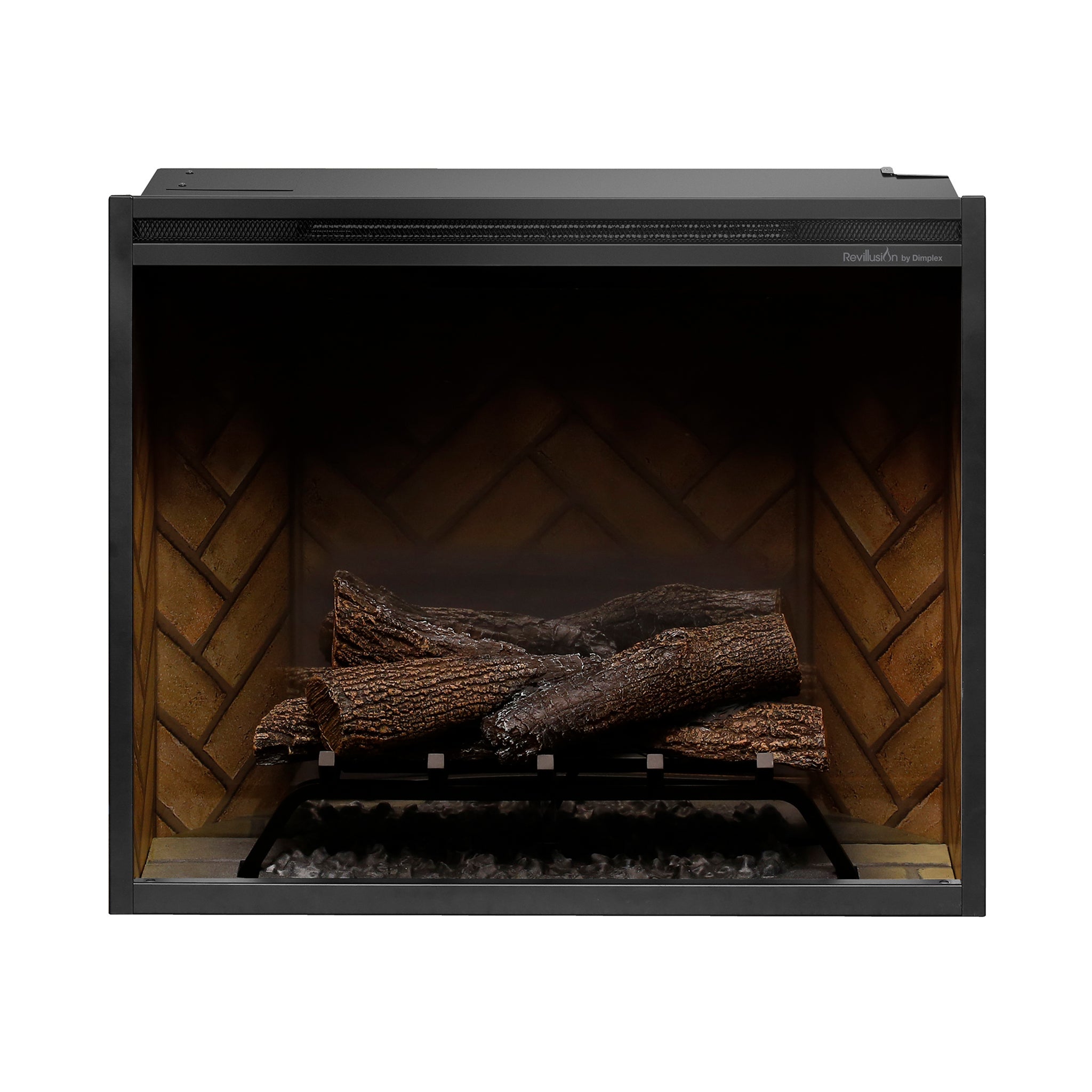 Dimplex Revillusion 30in Built-in Electric Firebox, Herringbone, with Glass Pane and Plug Kit included