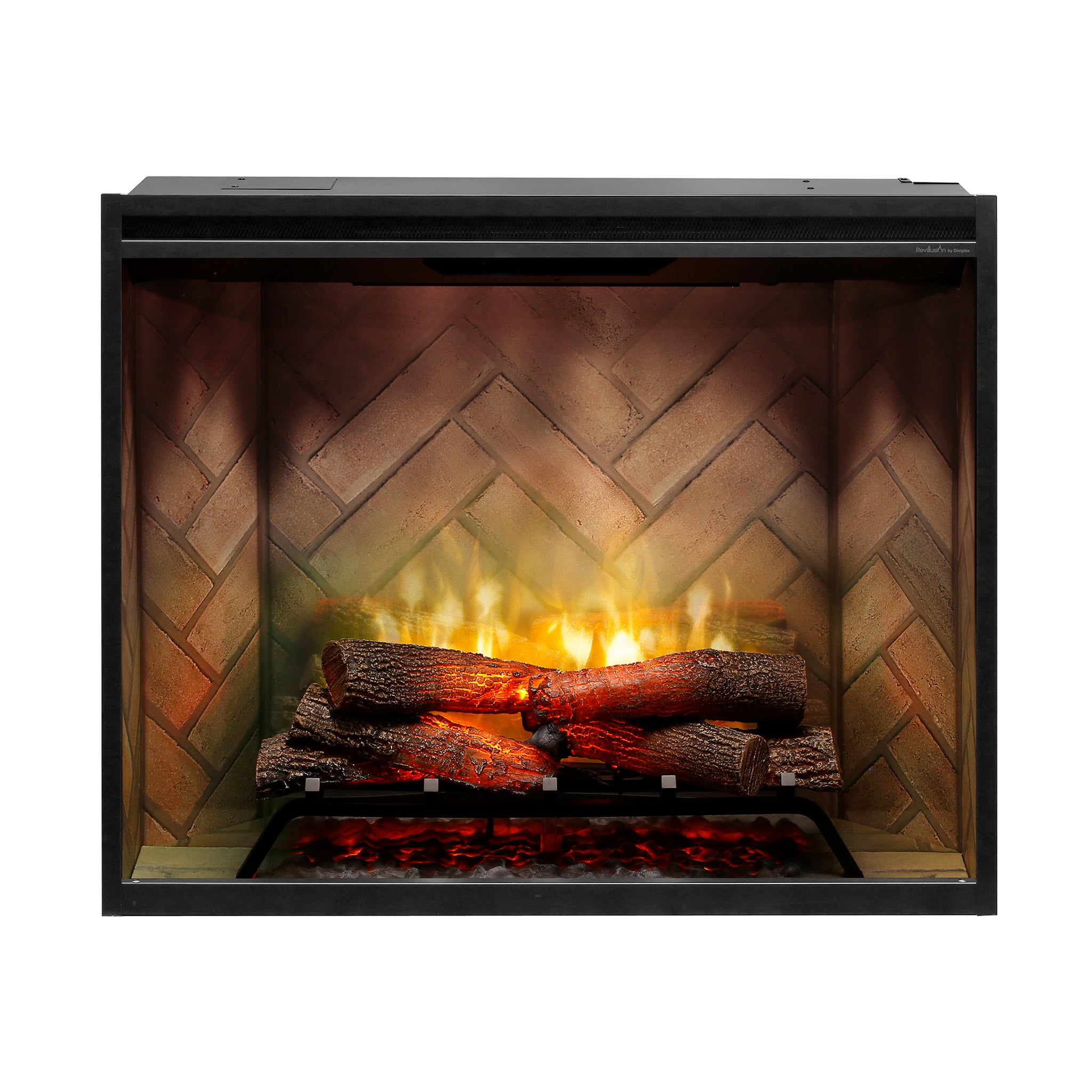 Dimplex Revillusion 36in Portrait Built-In Firebox, Herringbone, with Glass Pane and Plug Kit included