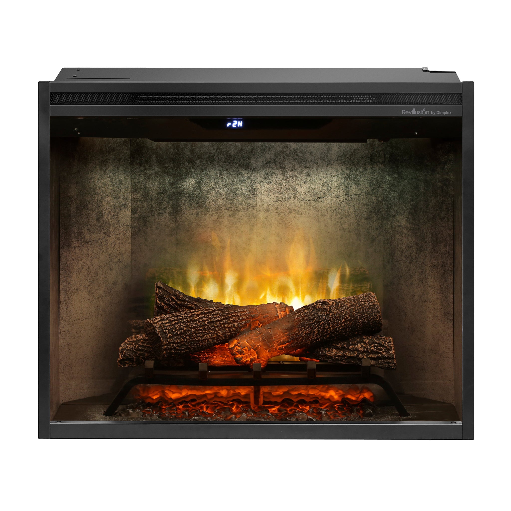Dimplex Revillusion 30in Built-in Electric Firebox, Weathered Concrete, with Glass Pane and Plug Kit included