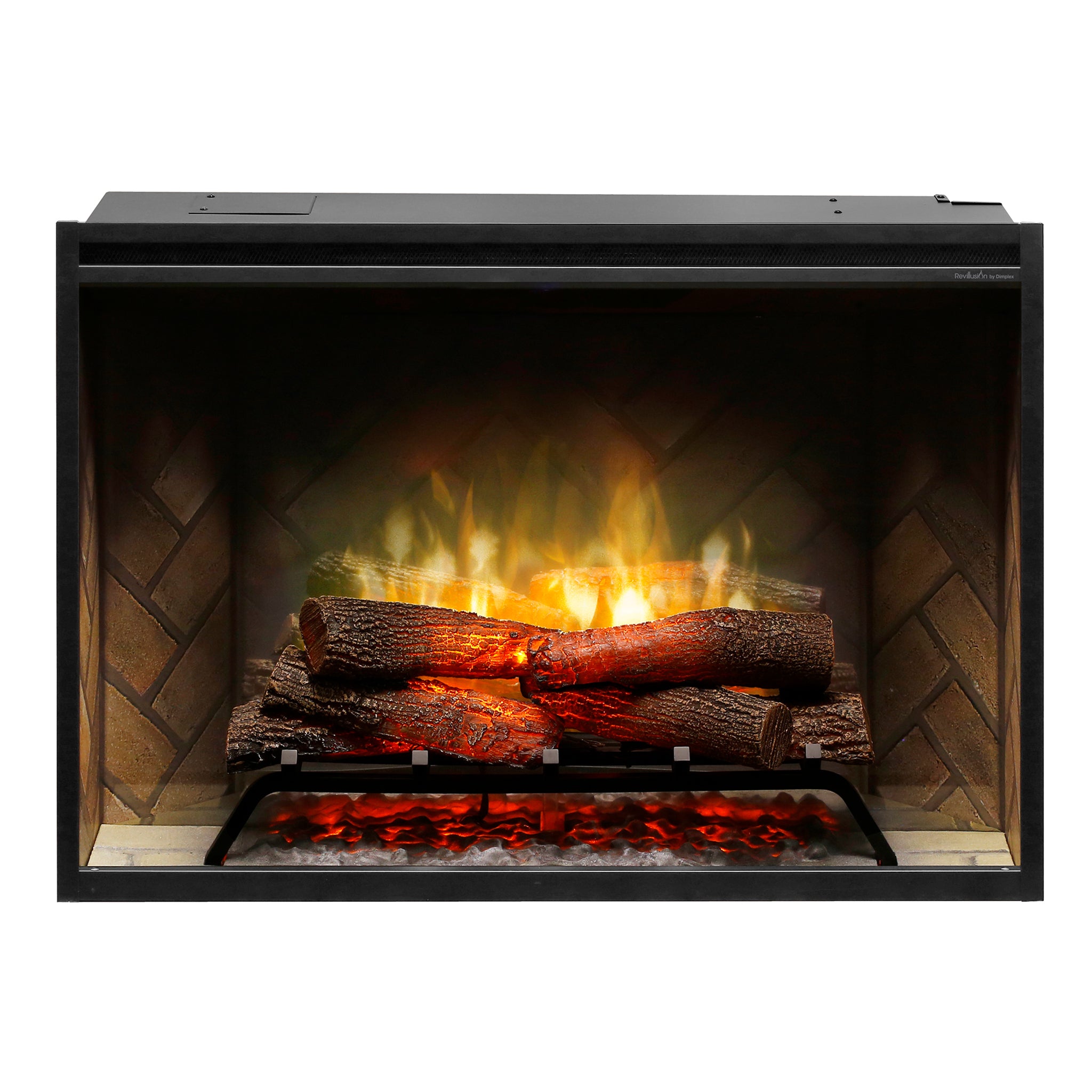 Dimplex Revillusion 36in Built-in Electric Firebox, Herringbone, with Glass Pane and Plug Kit included