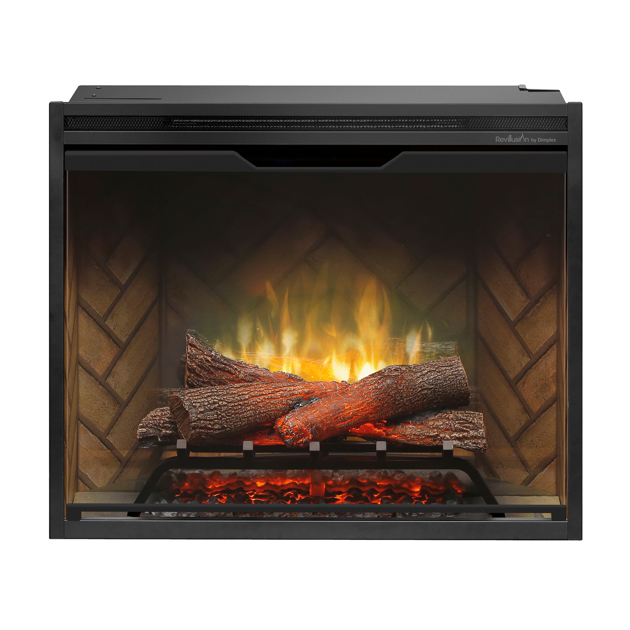 Dimplex Revillusion 30in Built-in Electric Firebox, Herringbone, with Glass Pane and Plug Kit included