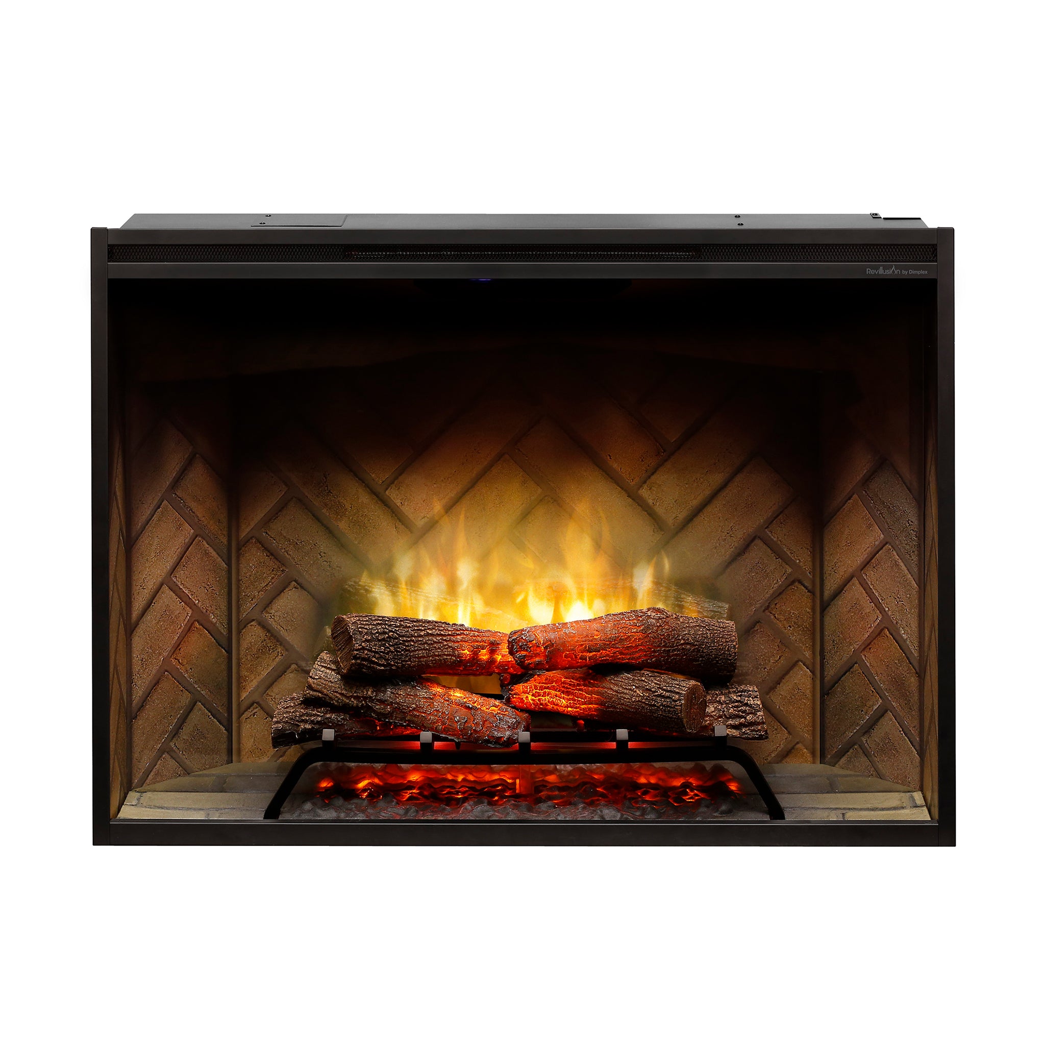 Dimplex Revillusion 42in Portrait Built-In Firebox, Herringbone, with Glass Pane and Plug Kit included
