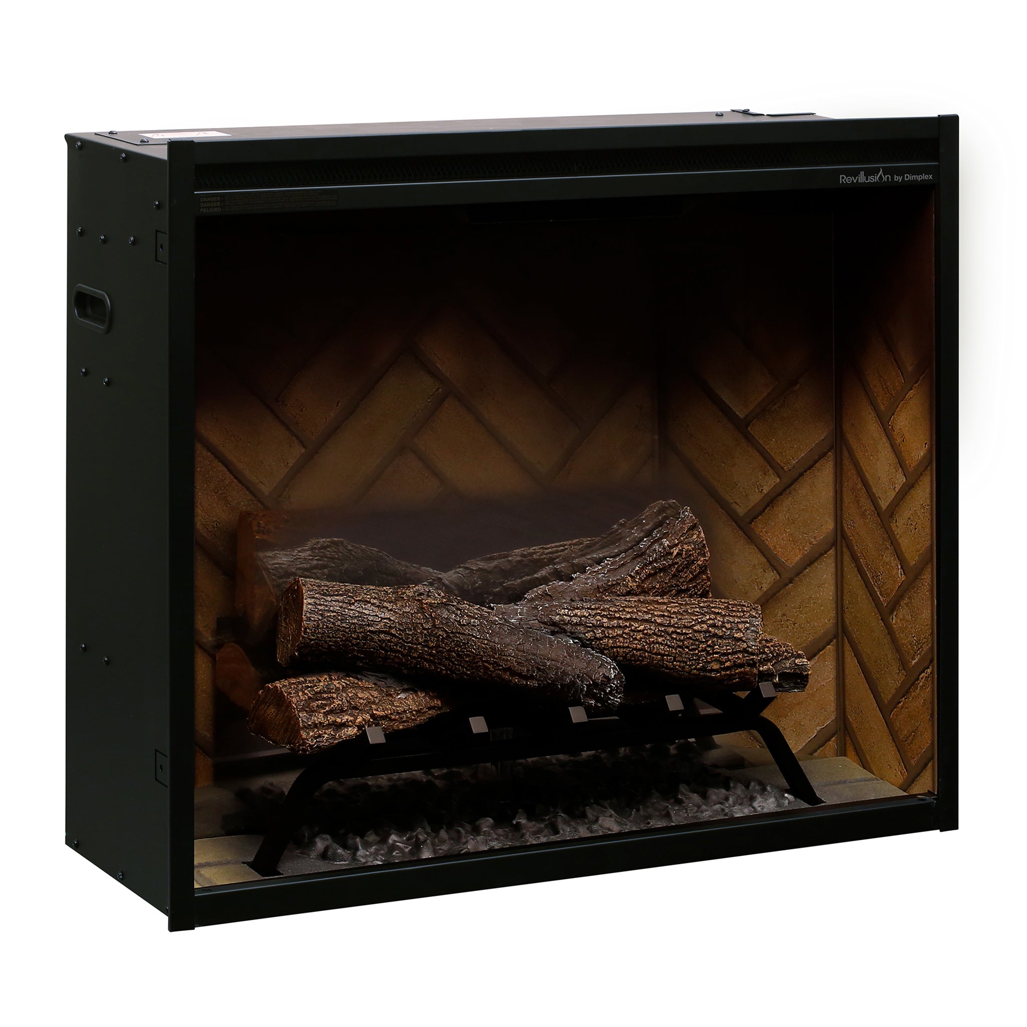 Dimplex Revillusion 30in Built-in Electric Firebox, Herringbone, with Glass Pane and Plug Kit included