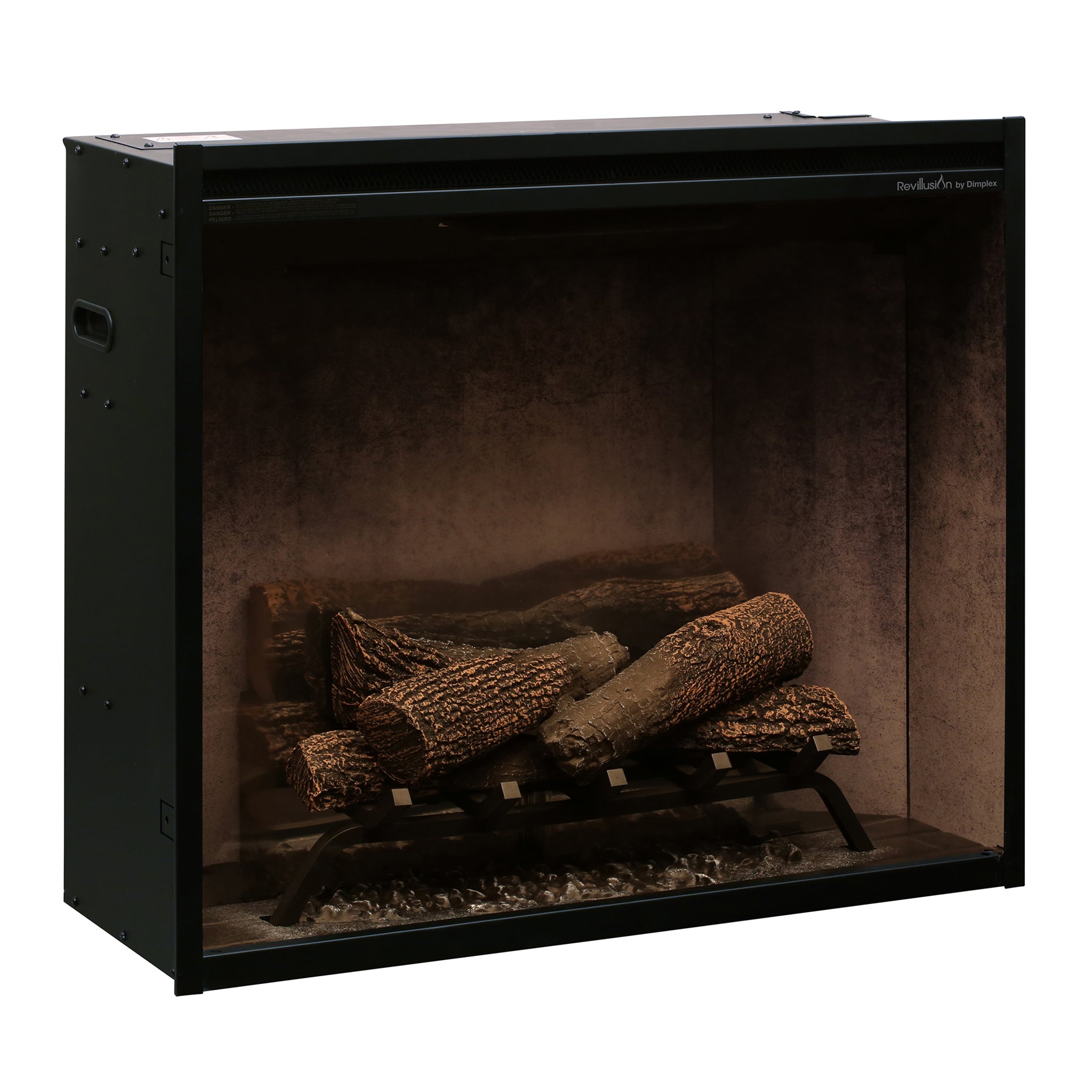 Dimplex Revillusion 30in Built-in Electric Firebox, Weathered Concrete, with Glass Pane and Plug Kit included
