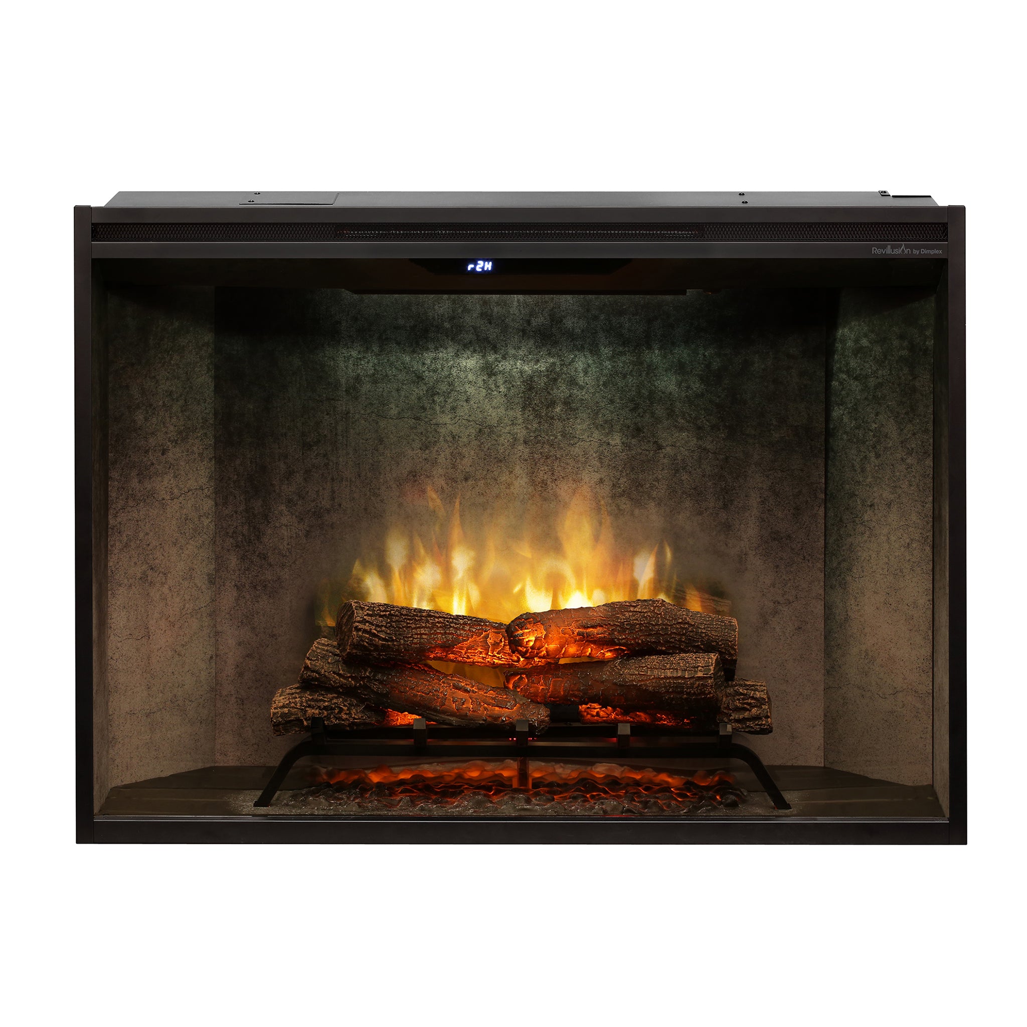 Dimplex Revillusion 42in Portrait Built-In Firebox, Weathered Concrete, with Glass Pane and Plug Kit included