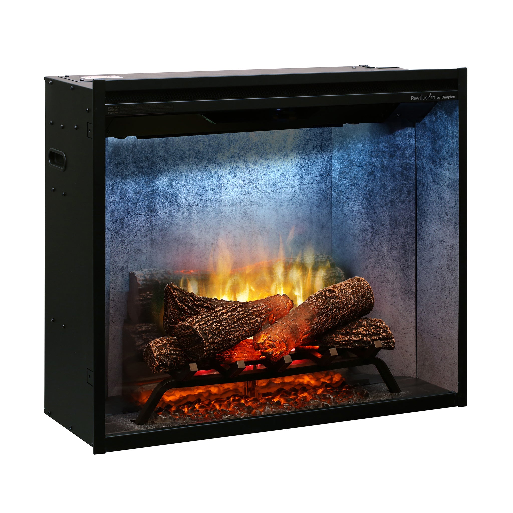 Dimplex Revillusion 30in Built-in Electric Firebox, Weathered Concrete, with Glass Pane and Plug Kit included