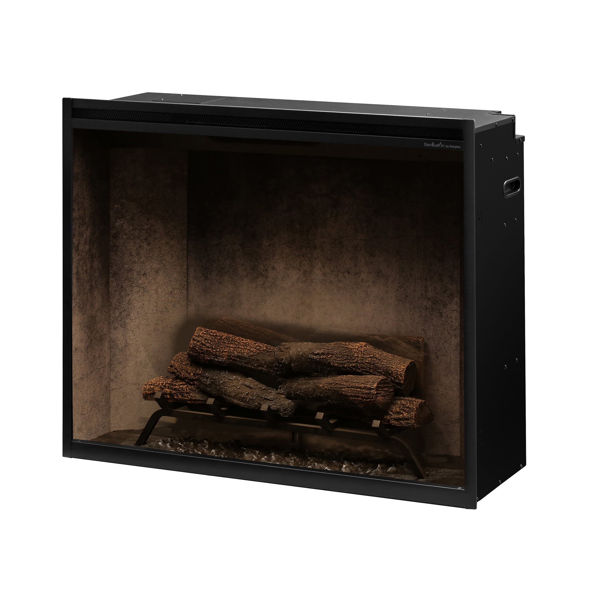 Dimplex Revillusion 36in Portrait Built-In Firebox, Weathered Concrete, with Glass Pane and Plug Kit included
