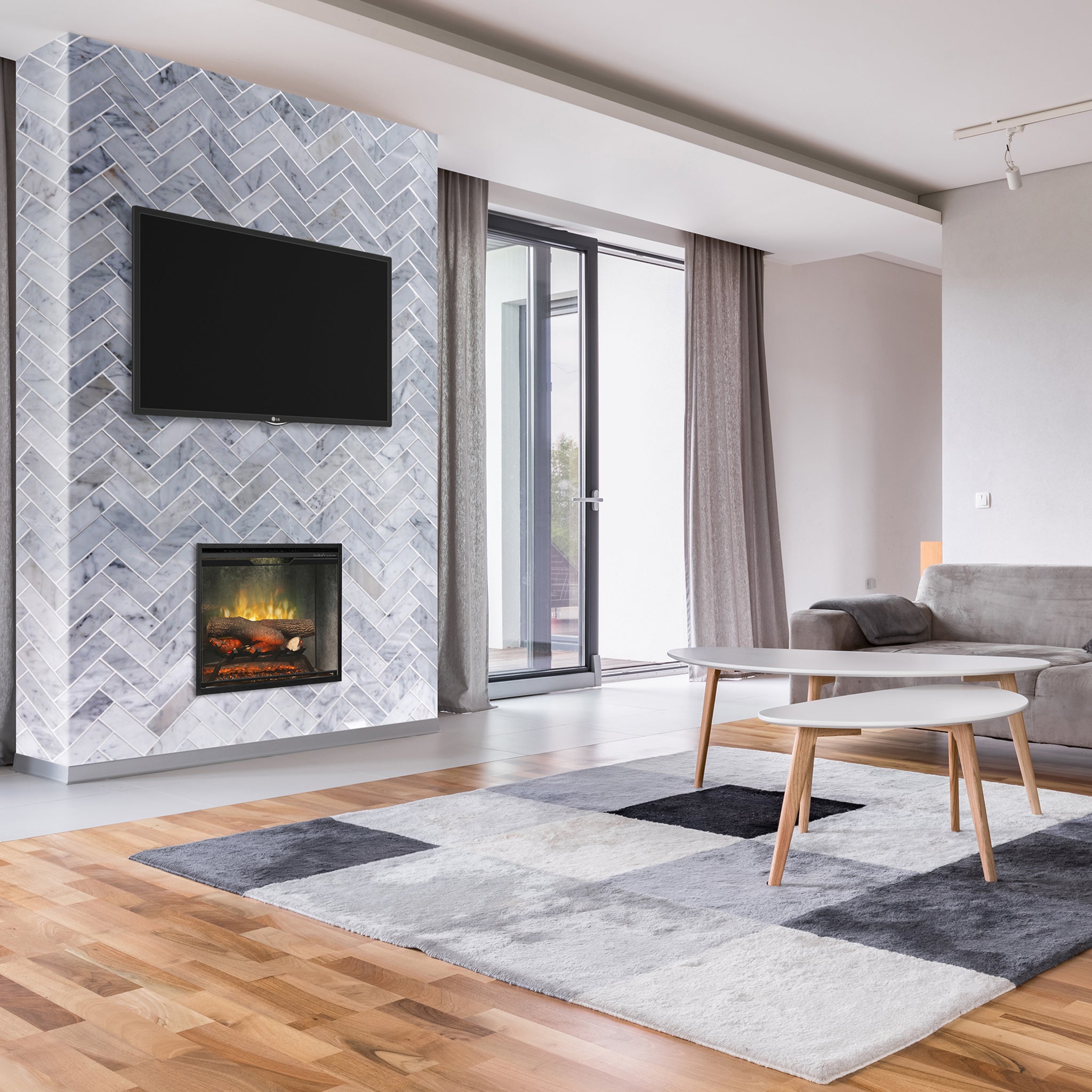 Dimplex Revillusion 24in Built-In Firebox, Weathered Concrete Grey