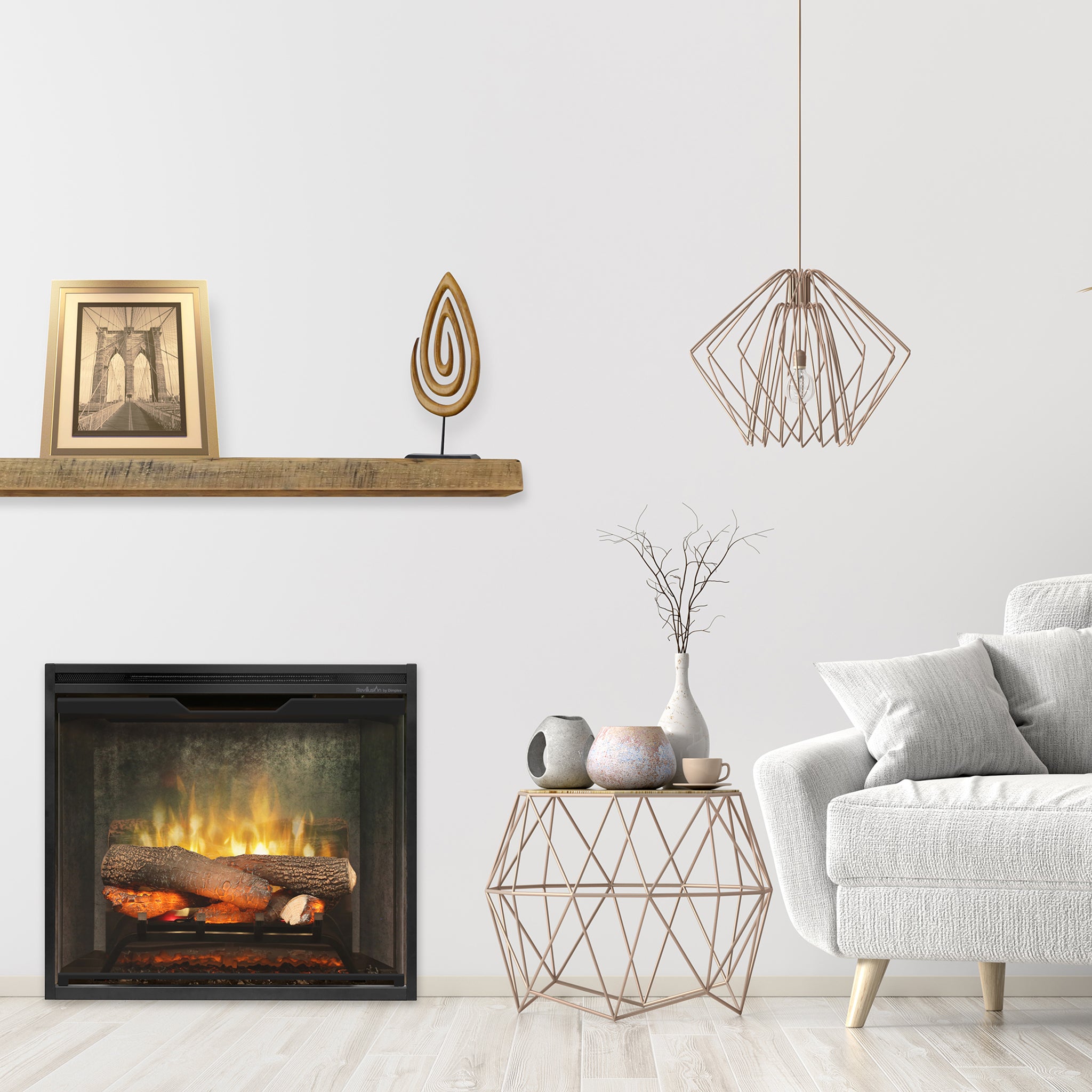Dimplex Revillusion 24in Built-In Firebox, Weathered Concrete Grey