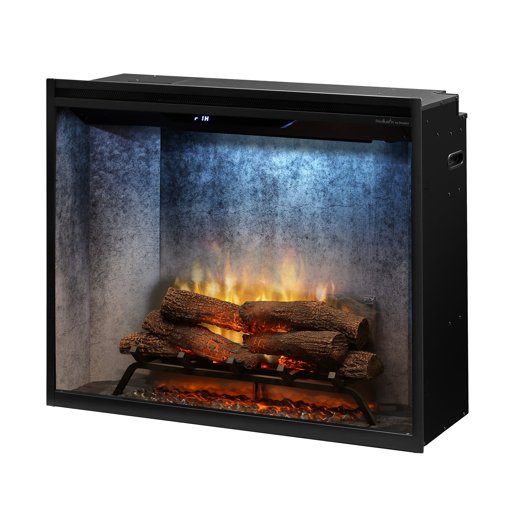 Dimplex Revillusion 36in Portrait Built-In Firebox, Weathered Concrete, with Glass Pane and Plug Kit included