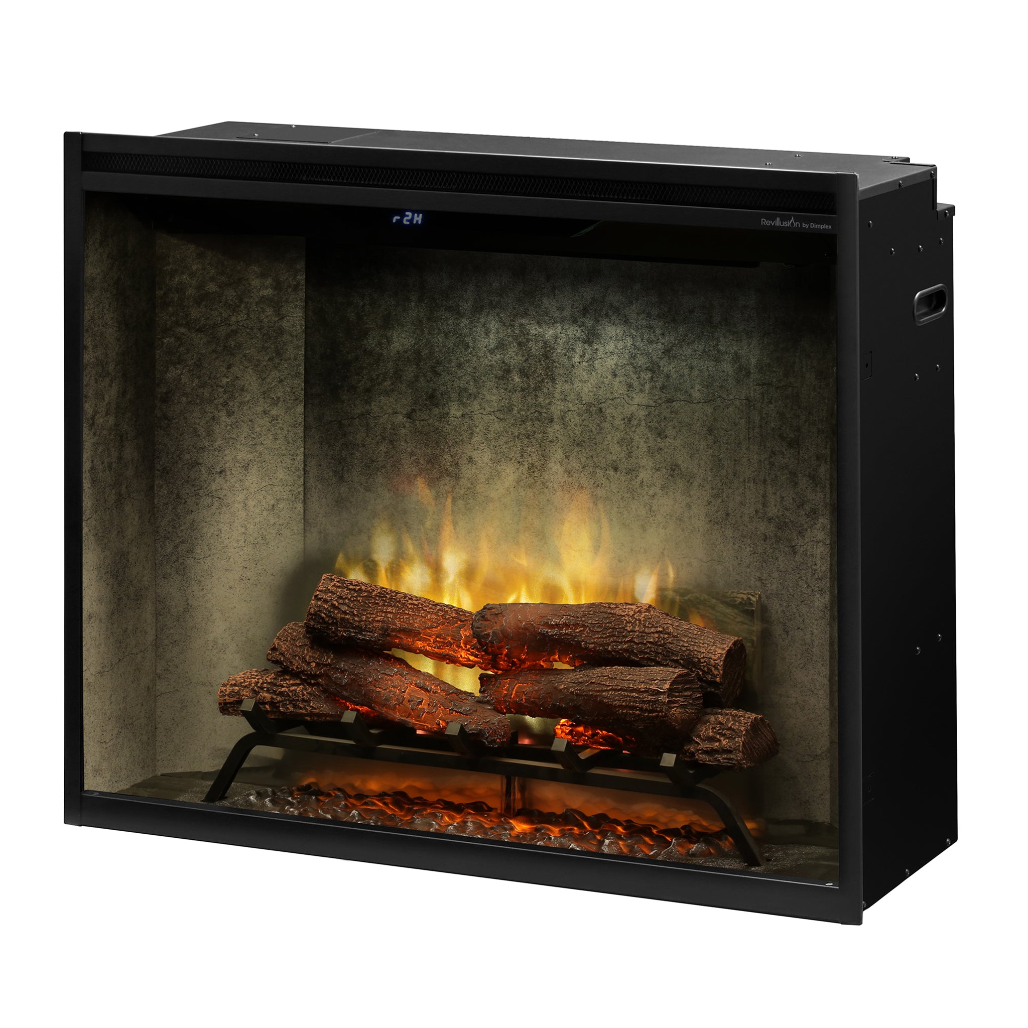 Dimplex Revillusion 36in Portrait Built-In Firebox, Weathered Concrete, with Glass Pane and Plug Kit included