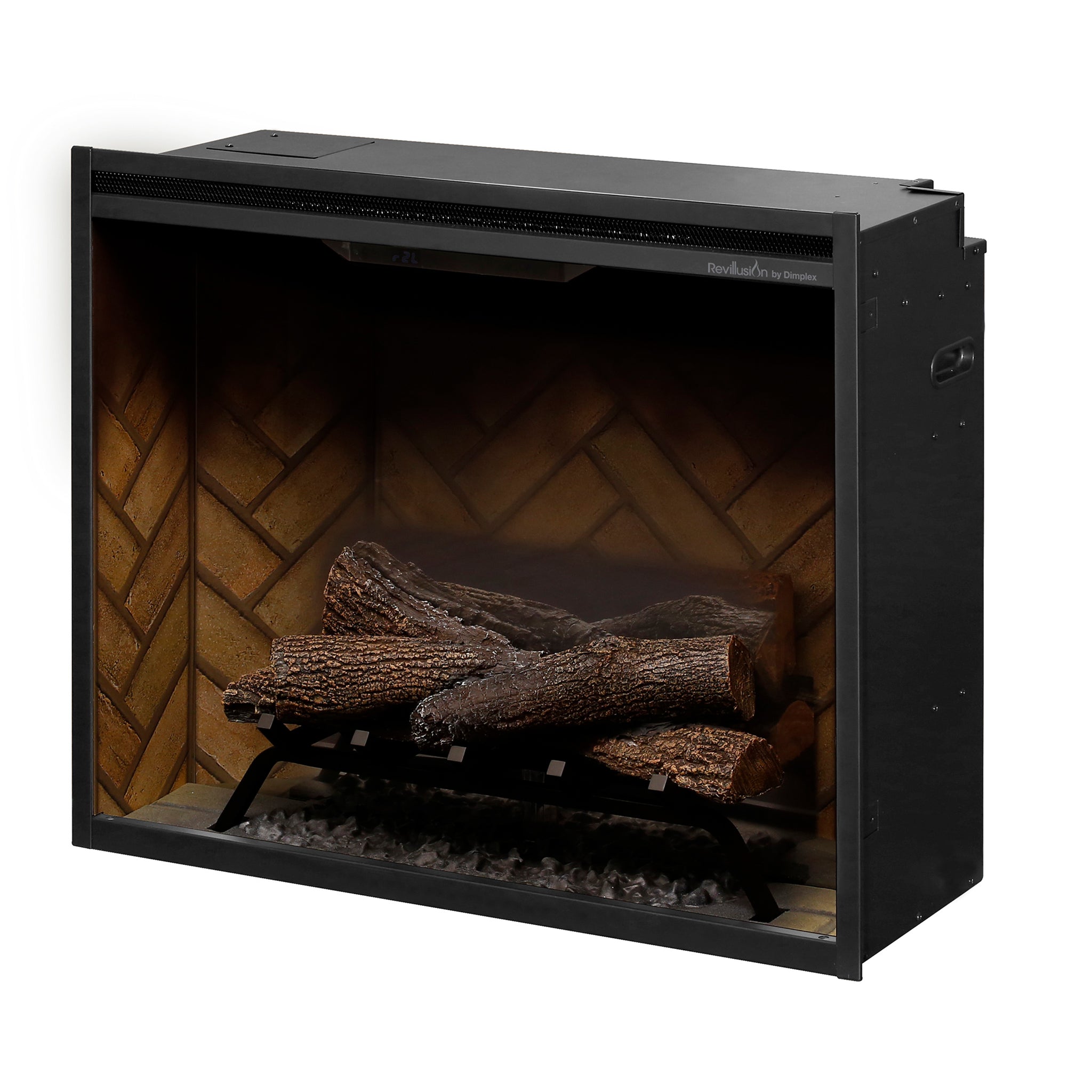 Dimplex Revillusion 30in Built-in Electric Firebox, Herringbone, with Glass Pane and Plug Kit included