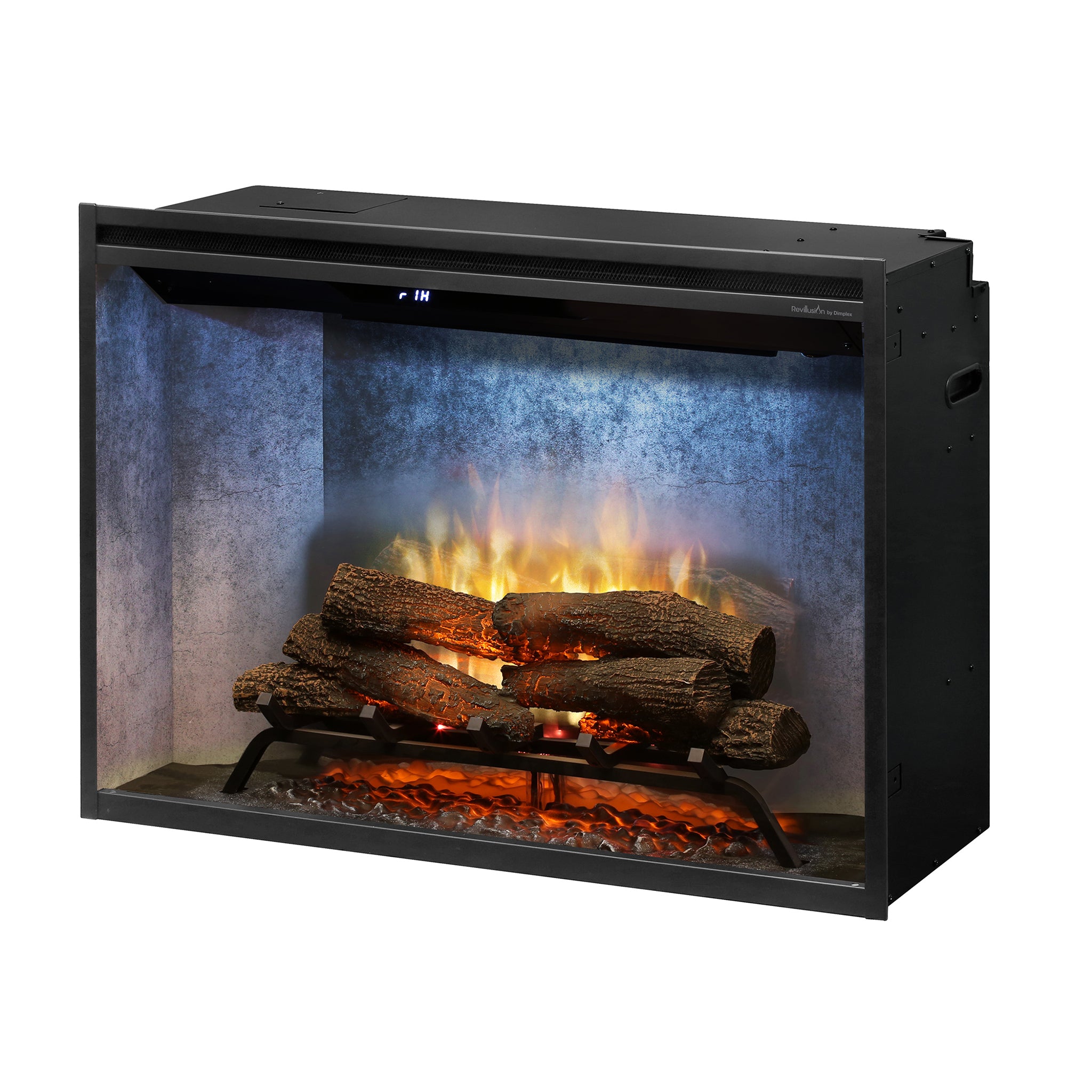Dimplex Revillusion 36in Built-in Electric Firebox, Weathered Concrete, with Glass Pane and Plug Kit included