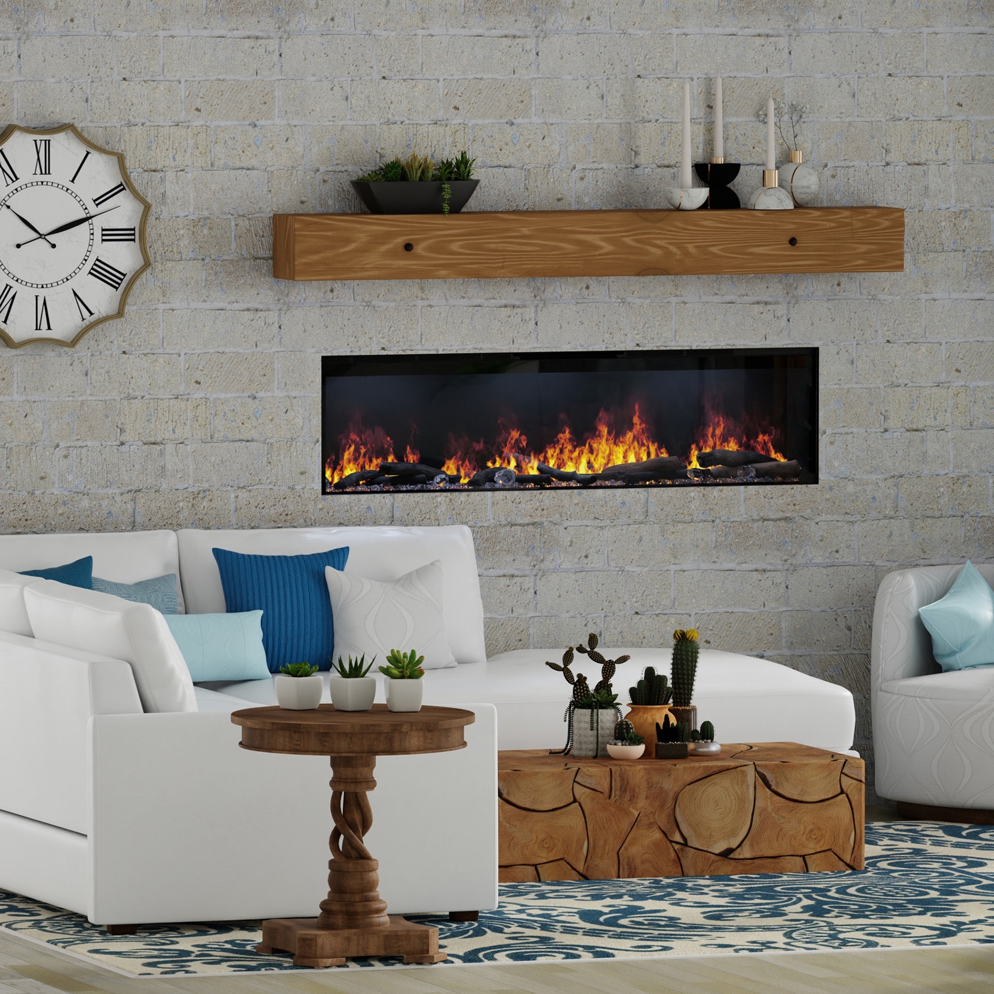 Dimplex Optimyst Linear 66" Vapor Fireplace with Acrylic Ice and Driftwood Media