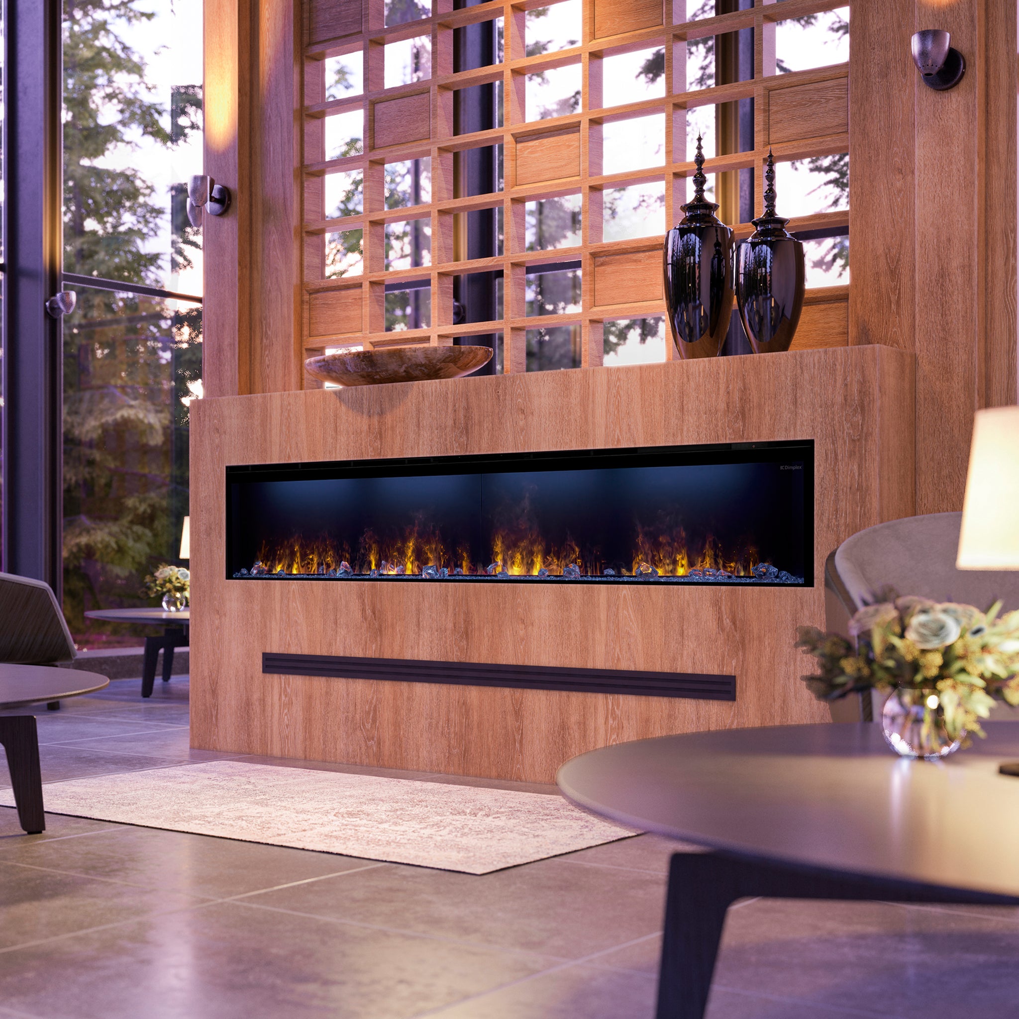 Dimplex Optimyst Linear 86" Vapor Fireplace with Acrylic Ice and Driftwood Media