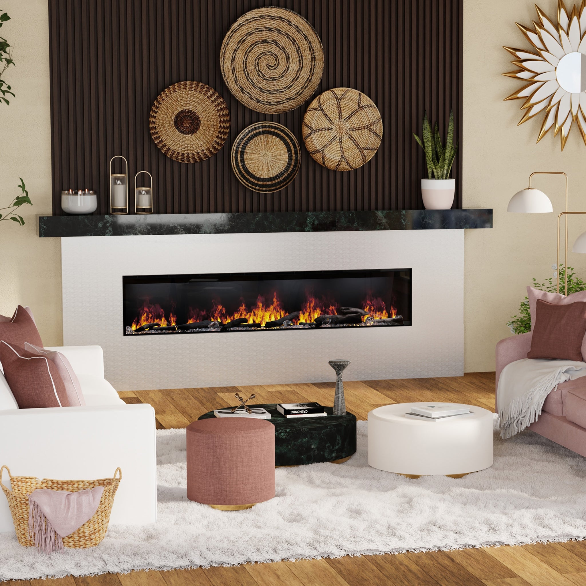 Dimplex Optimyst Linear 86" Vapor Fireplace with Acrylic Ice and Driftwood Media