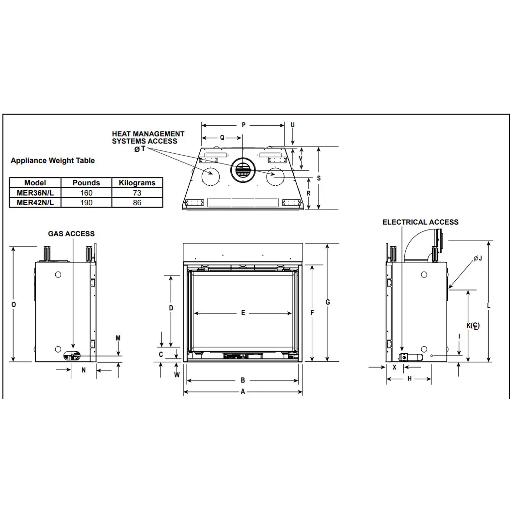 Majestic Meridian 36-Inch Direct Vent Gas Fireplace NG - MER36N