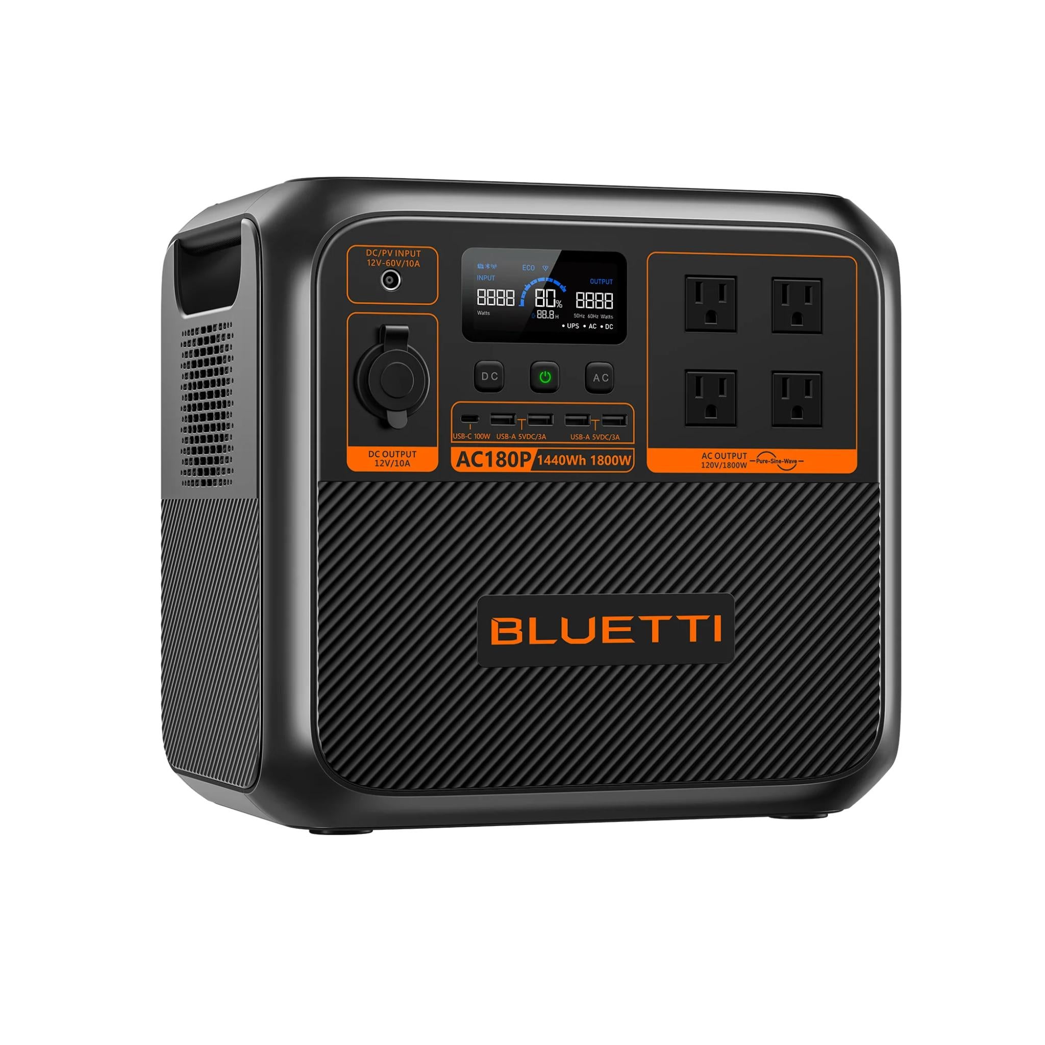 BLUETTI AC180P Solar Portable Power Station | 1,800W, 1,440Wh