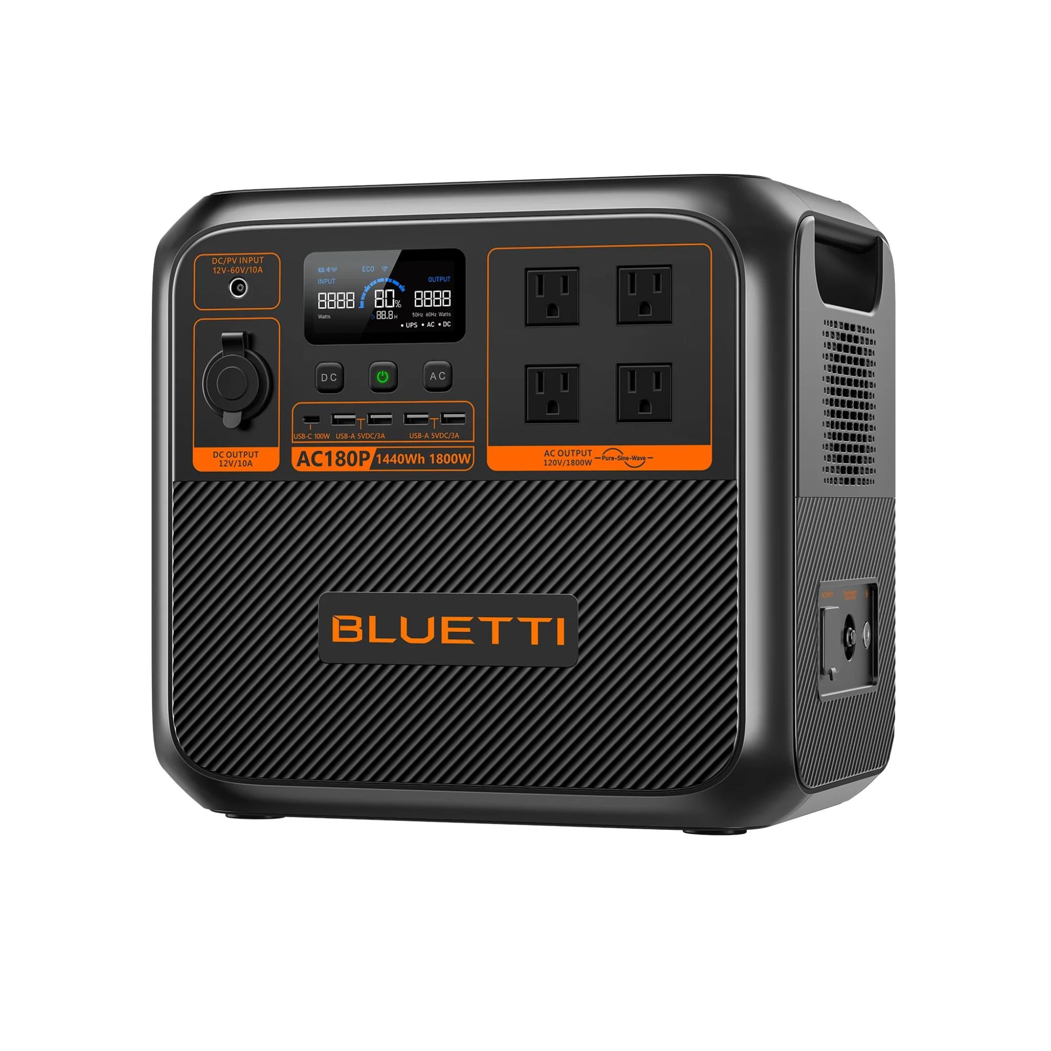 BLUETTI AC180P Solar Portable Power Station | 1,800W, 1,440Wh