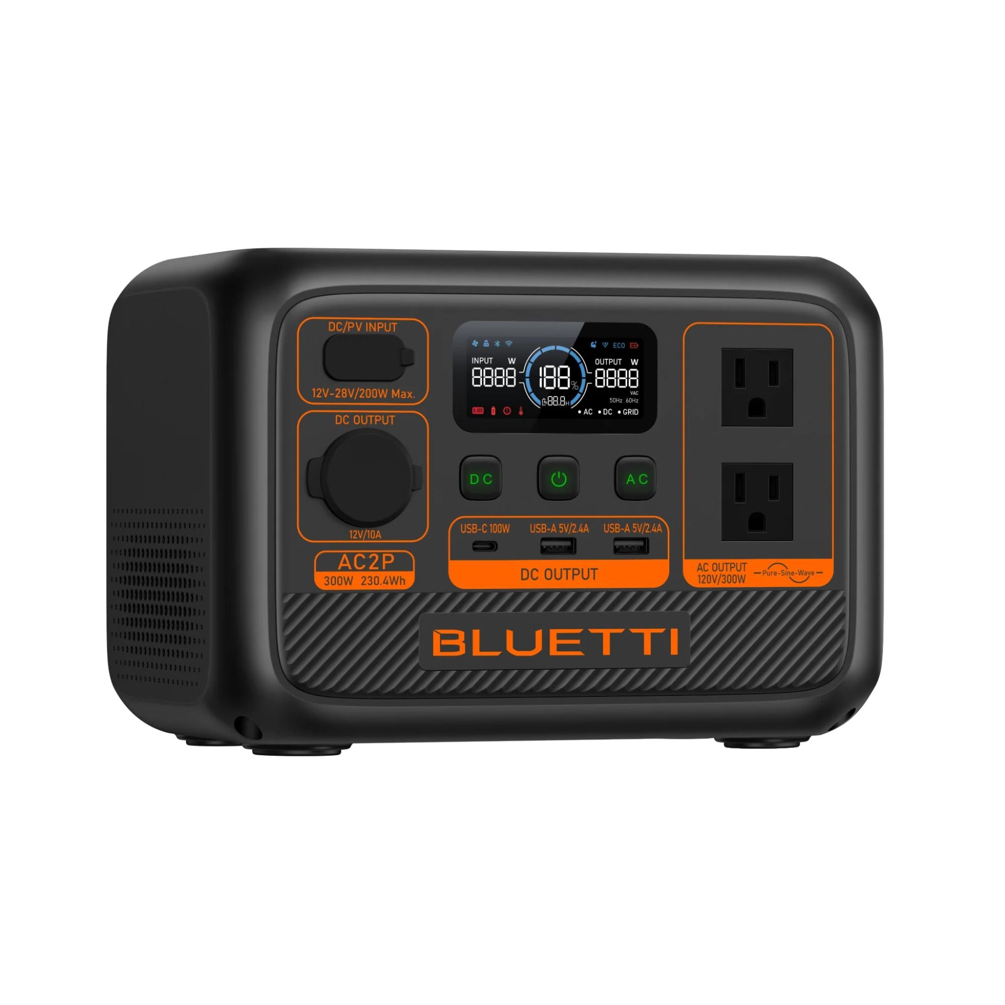 BLUETTI AC2P Portable Power Station | 300W, 230.4Wh