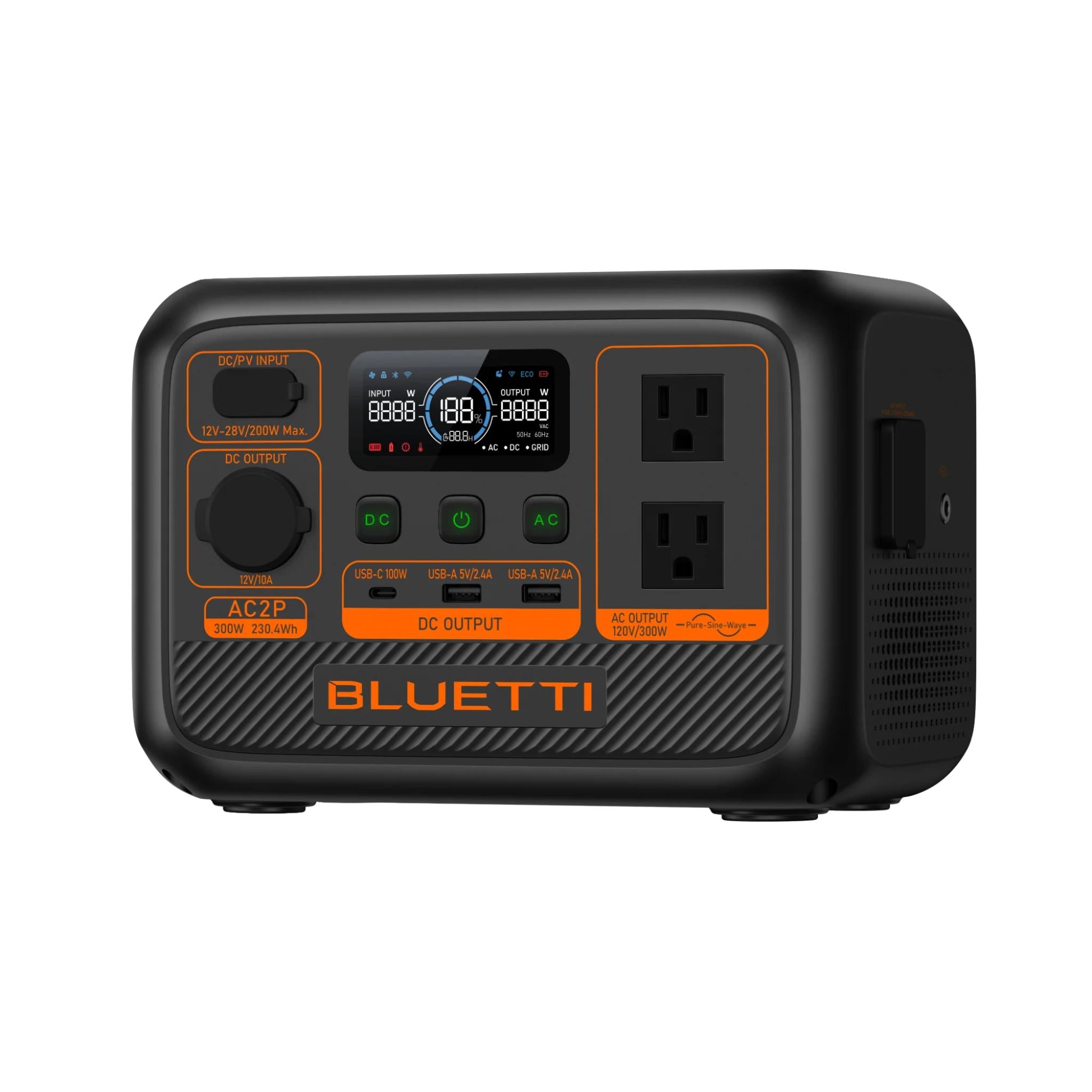 BLUETTI AC2P Portable Power Station | 300W, 230.4Wh