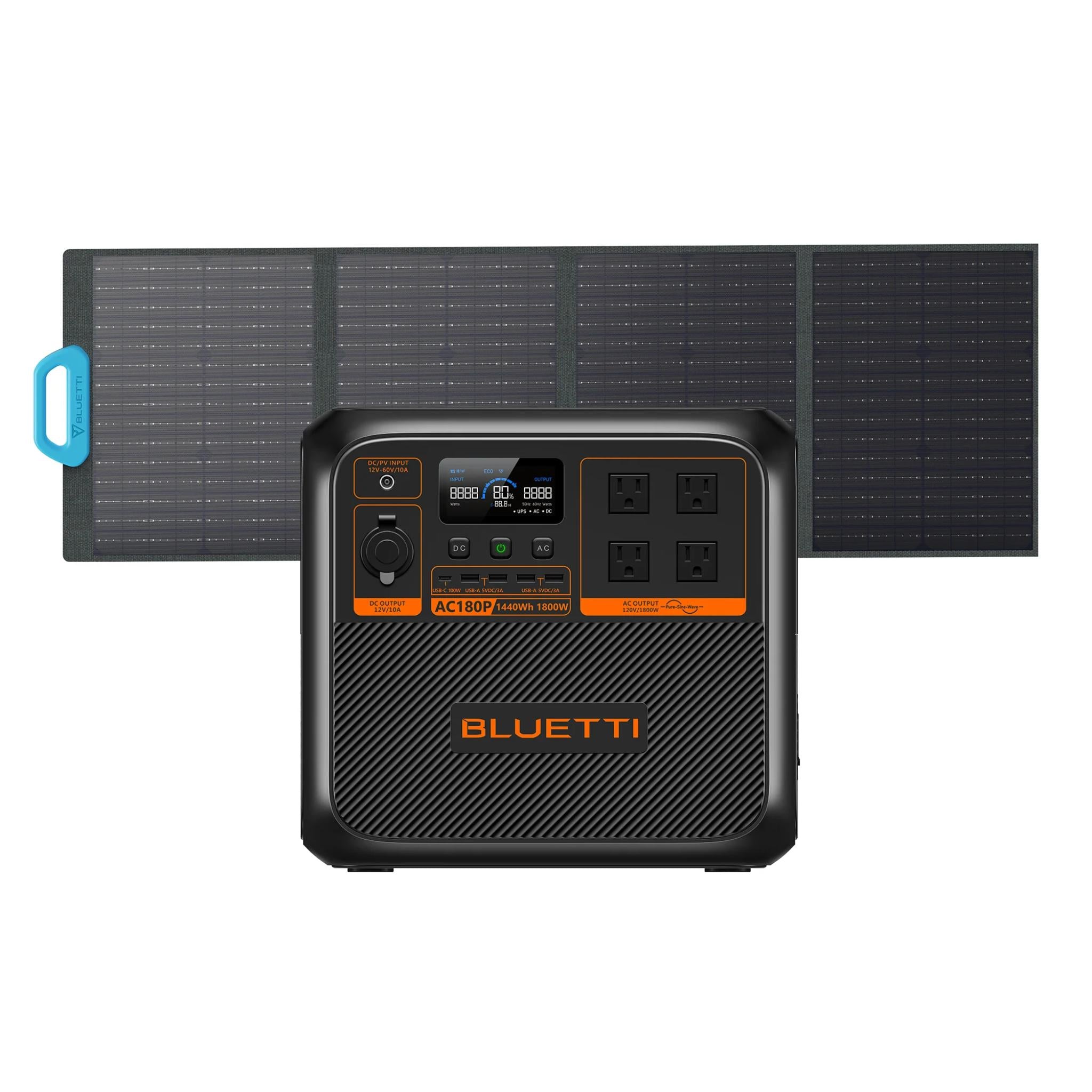 BLUETTI AC180P Solar Portable Power Station | 1,800W, 1,440Wh