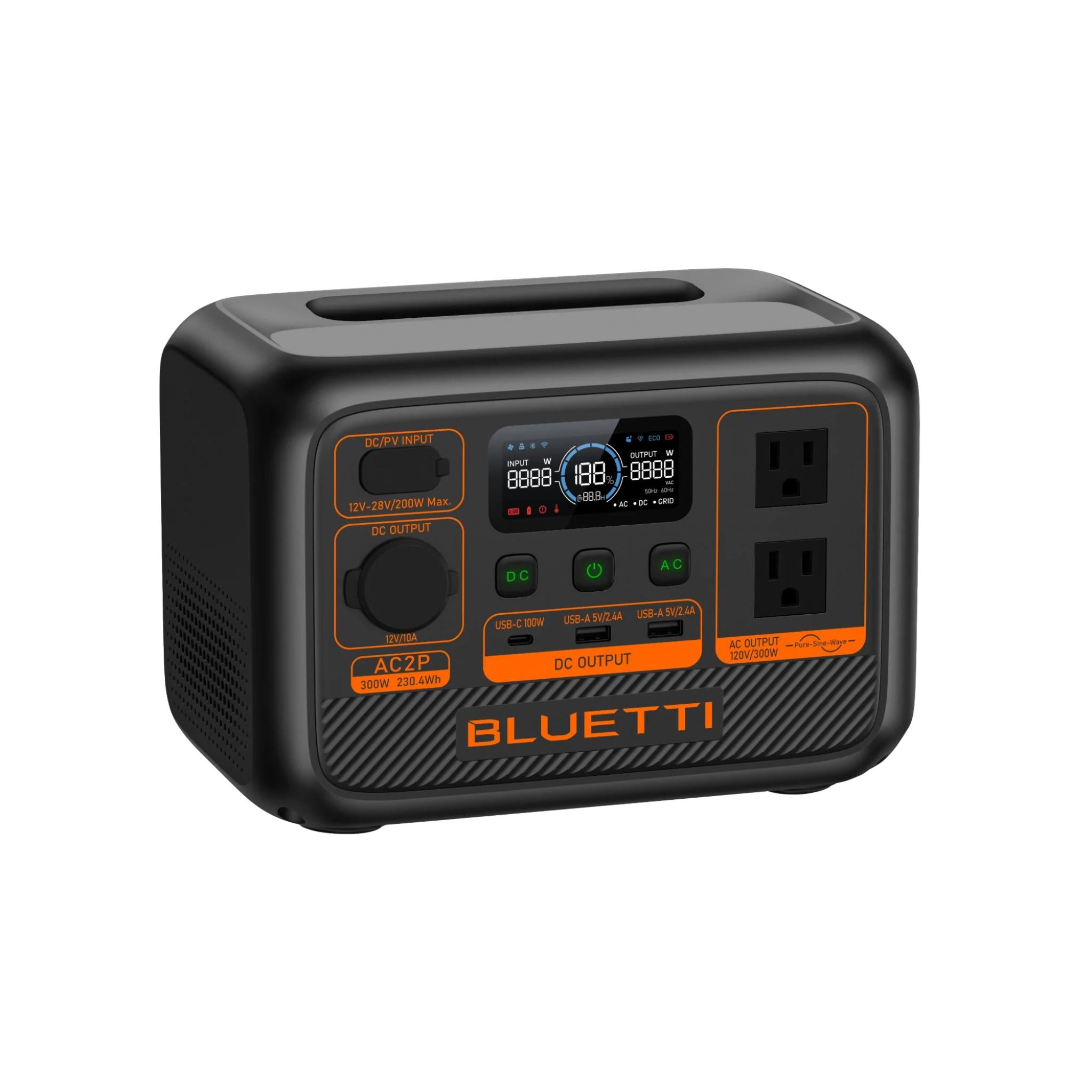 BLUETTI AC2P Portable Power Station | 300W, 230.4Wh