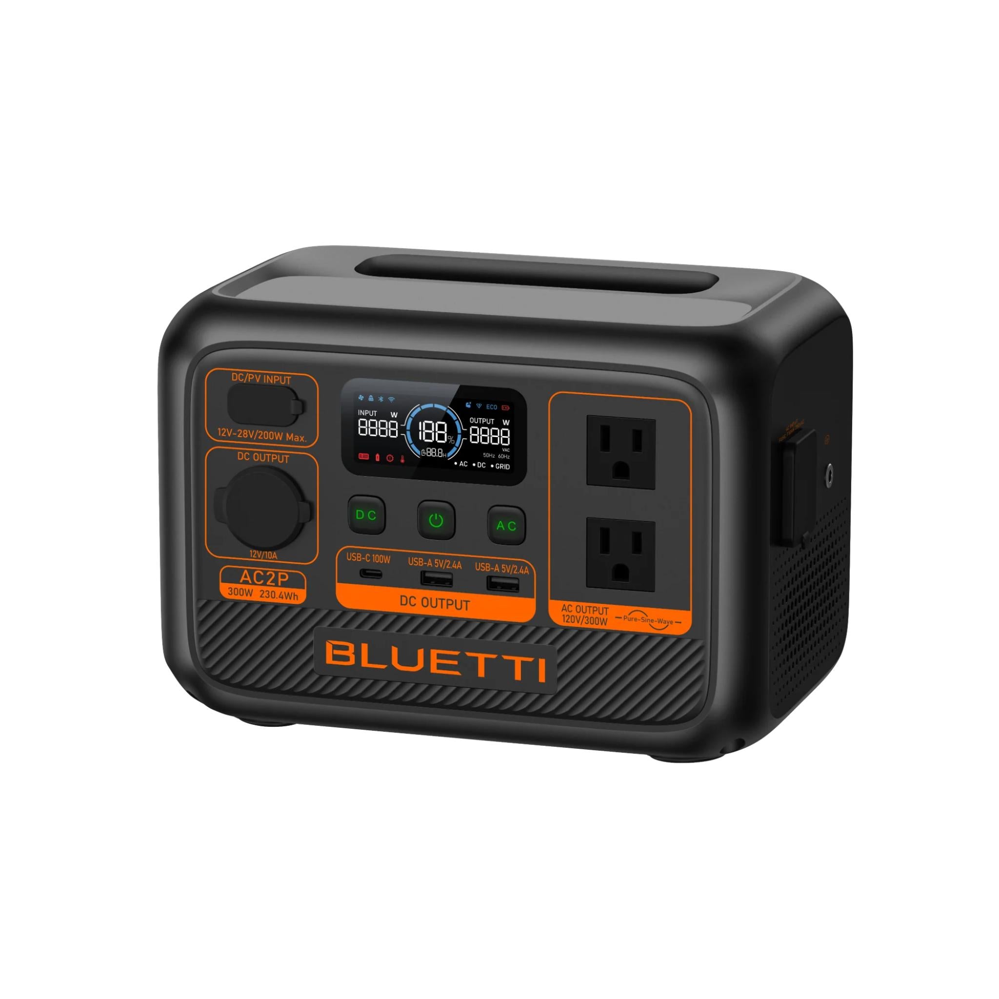 BLUETTI AC2P Portable Power Station | 300W, 230.4Wh