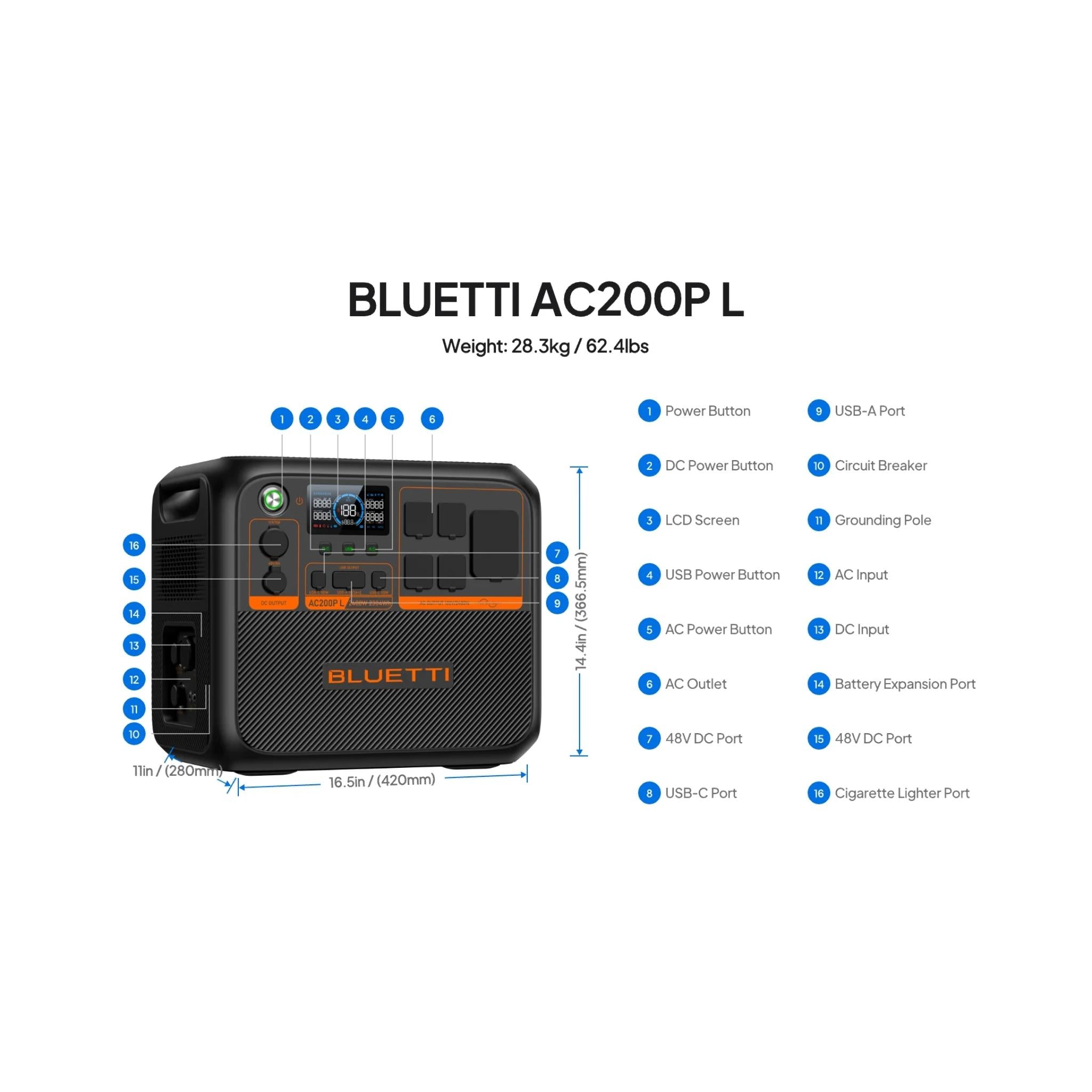 BLUETTI AC200P L Portable Power Station | 2,400W, 2,304Wh