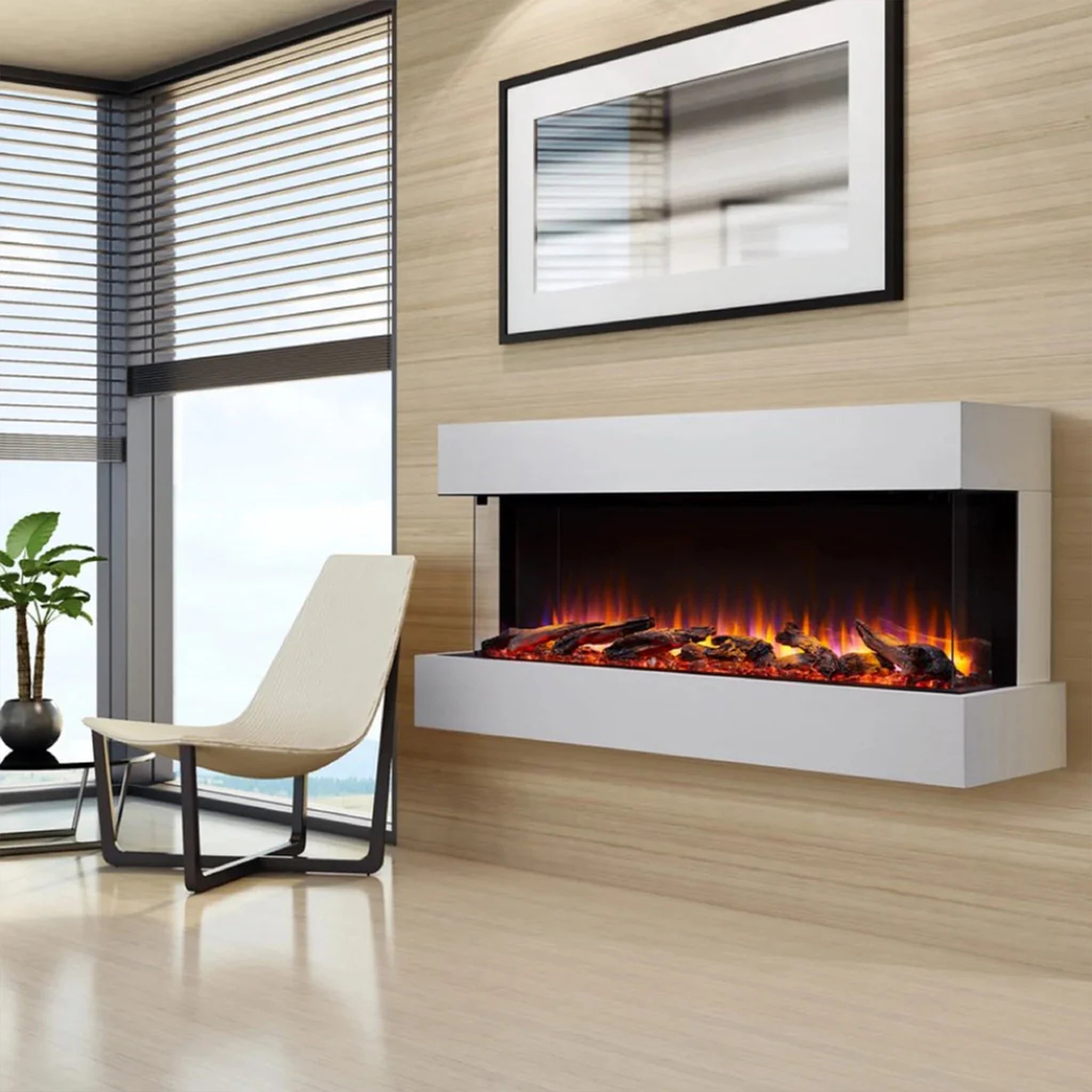 SimpliFire 55" Scion Trinity 3-Sided Linear Electric Fireplace