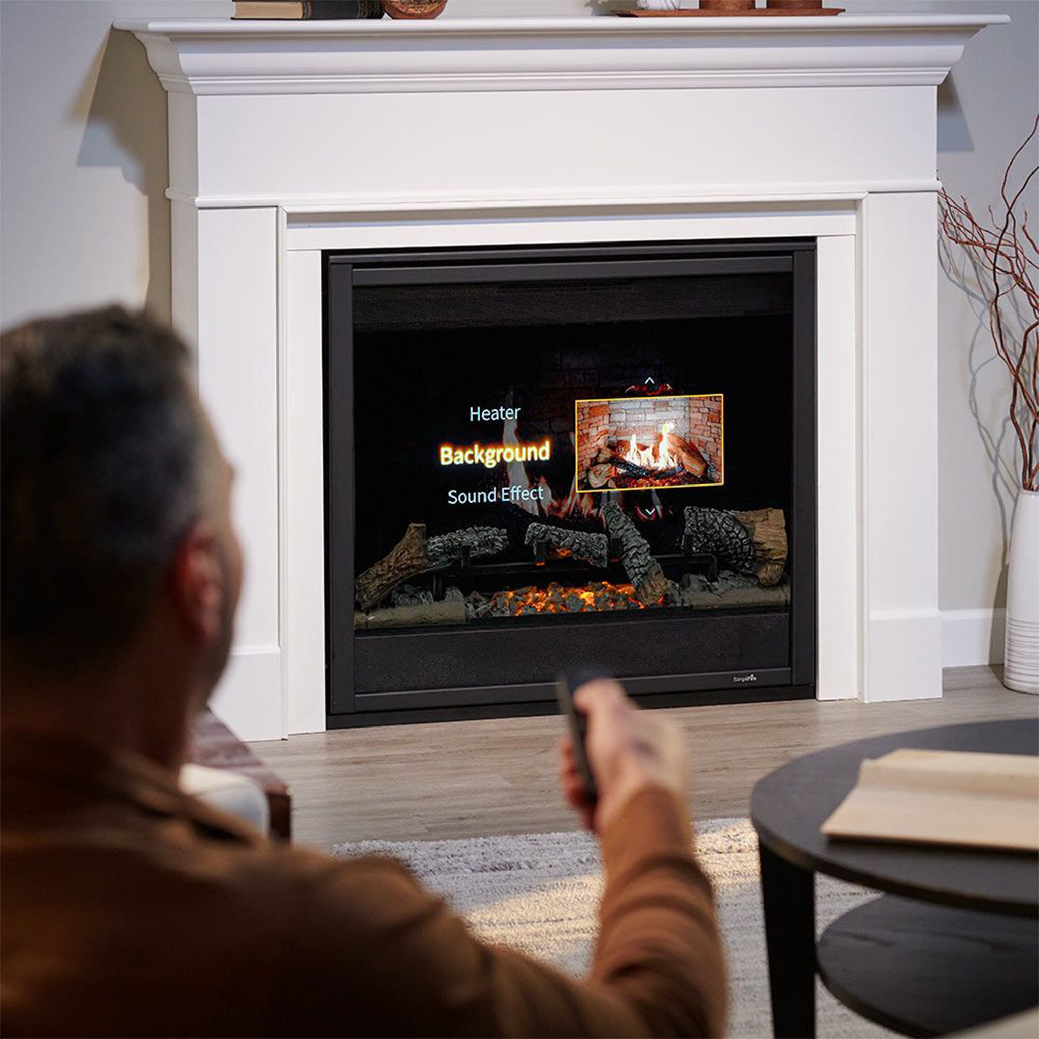 SimpliFire Folio front for Inception Electric Fireplace