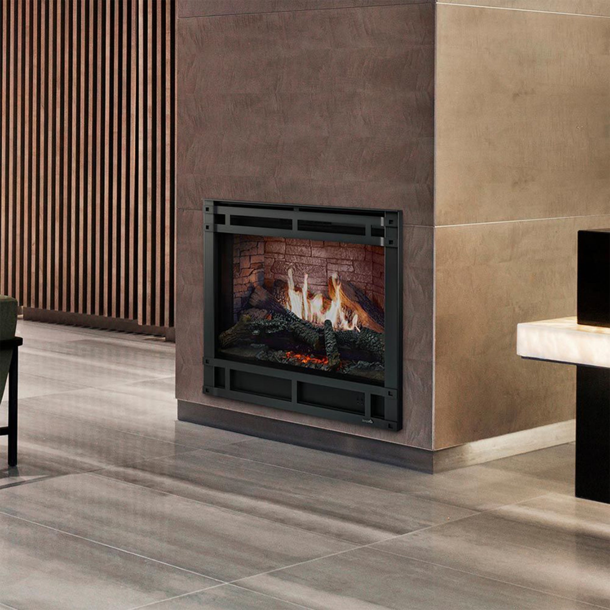 SimpliFire Halston front for Inception Electric Fireplace