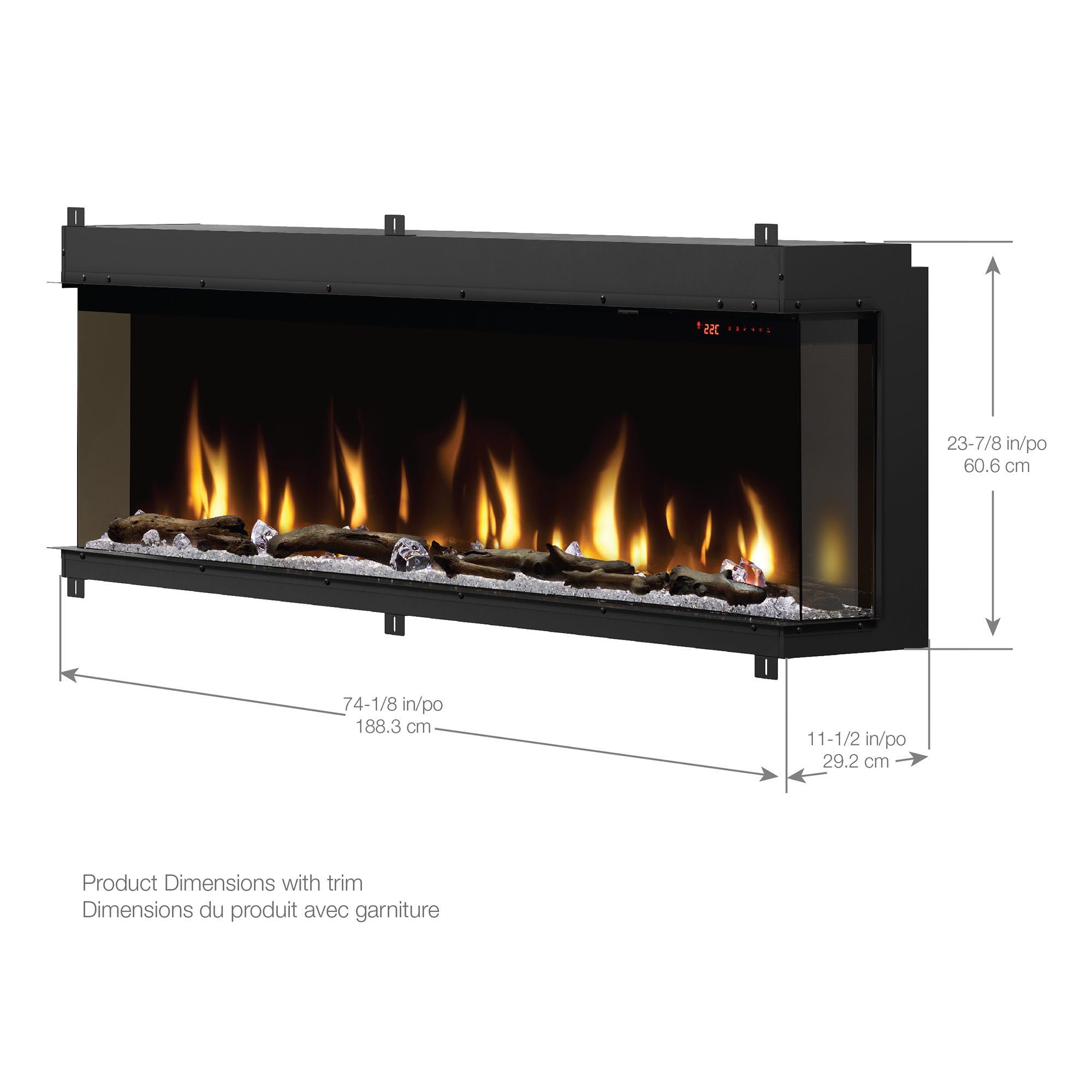 Dimplex lgnite Bold 74" Built-in Linear Electric Fireplace