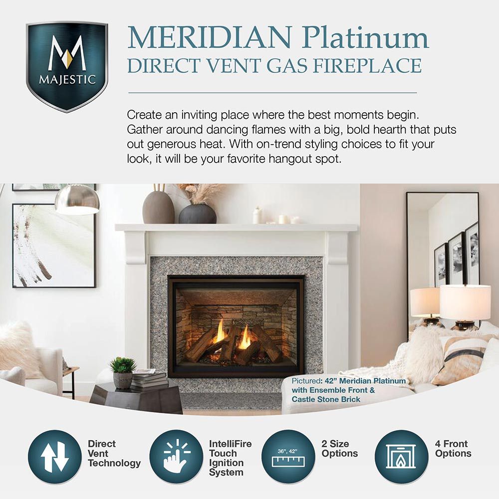 Majestic Meridian 36-Inch Direct Vent Gas Fireplace NG - MER36N
