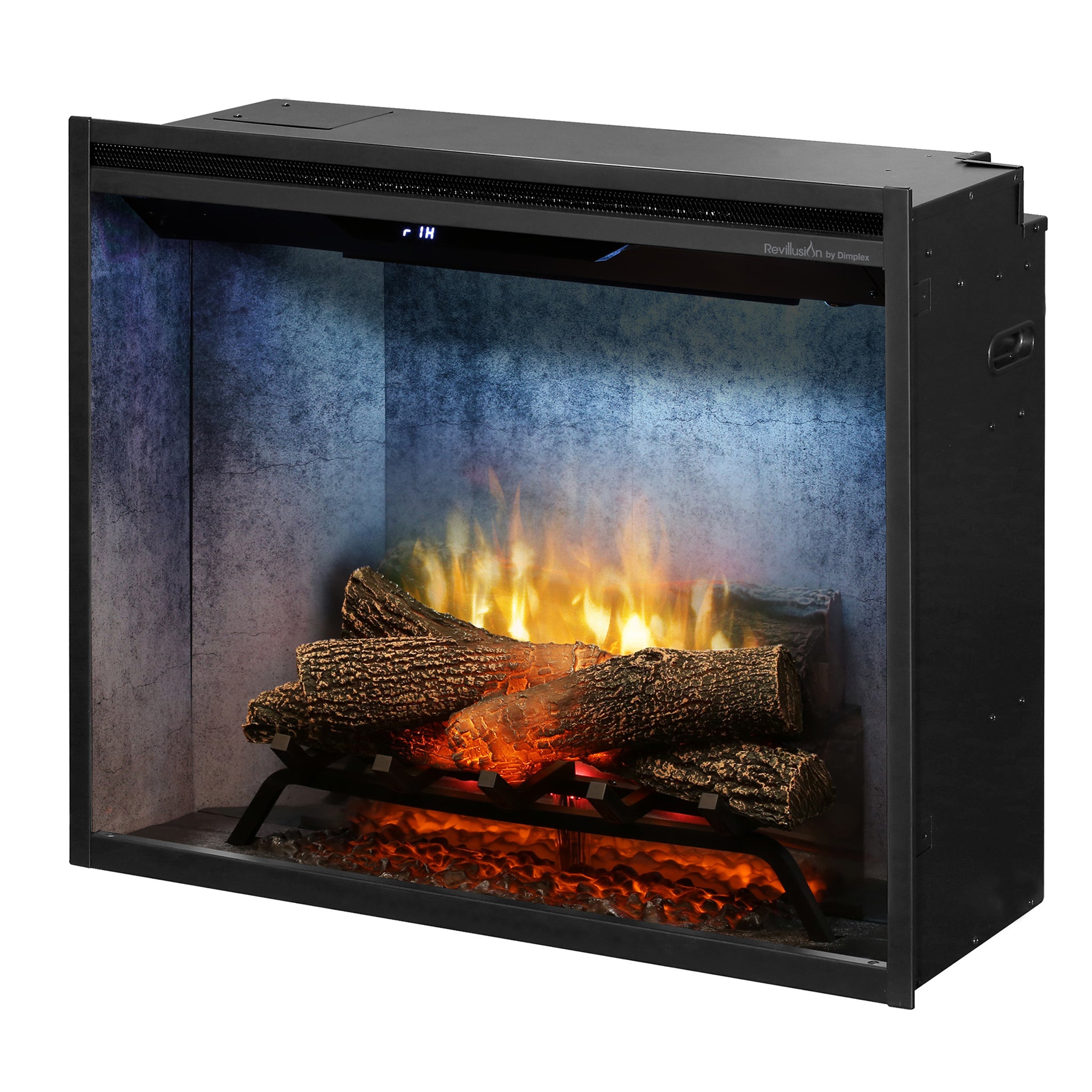 Dimplex Revillusion 30in Built-in Electric Firebox, Weathered Concrete, with Glass Pane and Plug Kit included