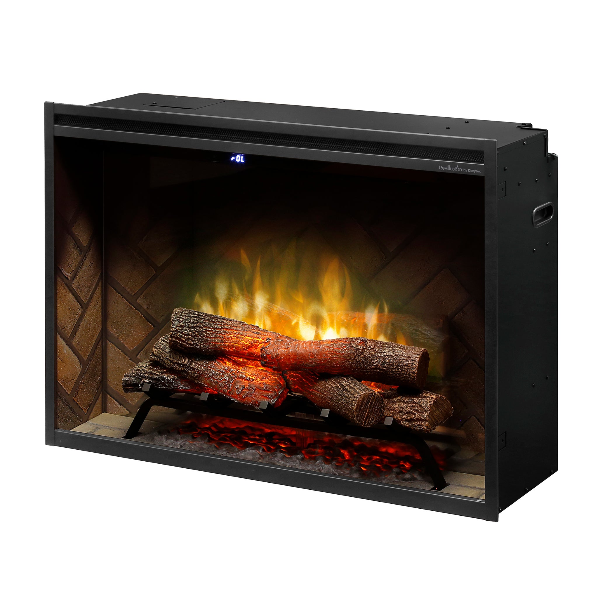 Dimplex Revillusion 36in Built-in Electric Firebox, Herringbone, with Glass Pane and Plug Kit included