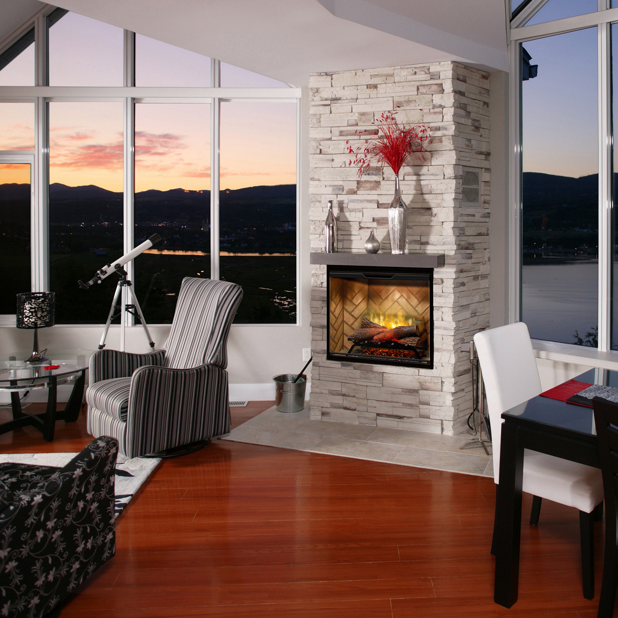 Dimplex Revillusion 30in Built-in Electric Firebox, Herringbone, with Glass Pane and Plug Kit included