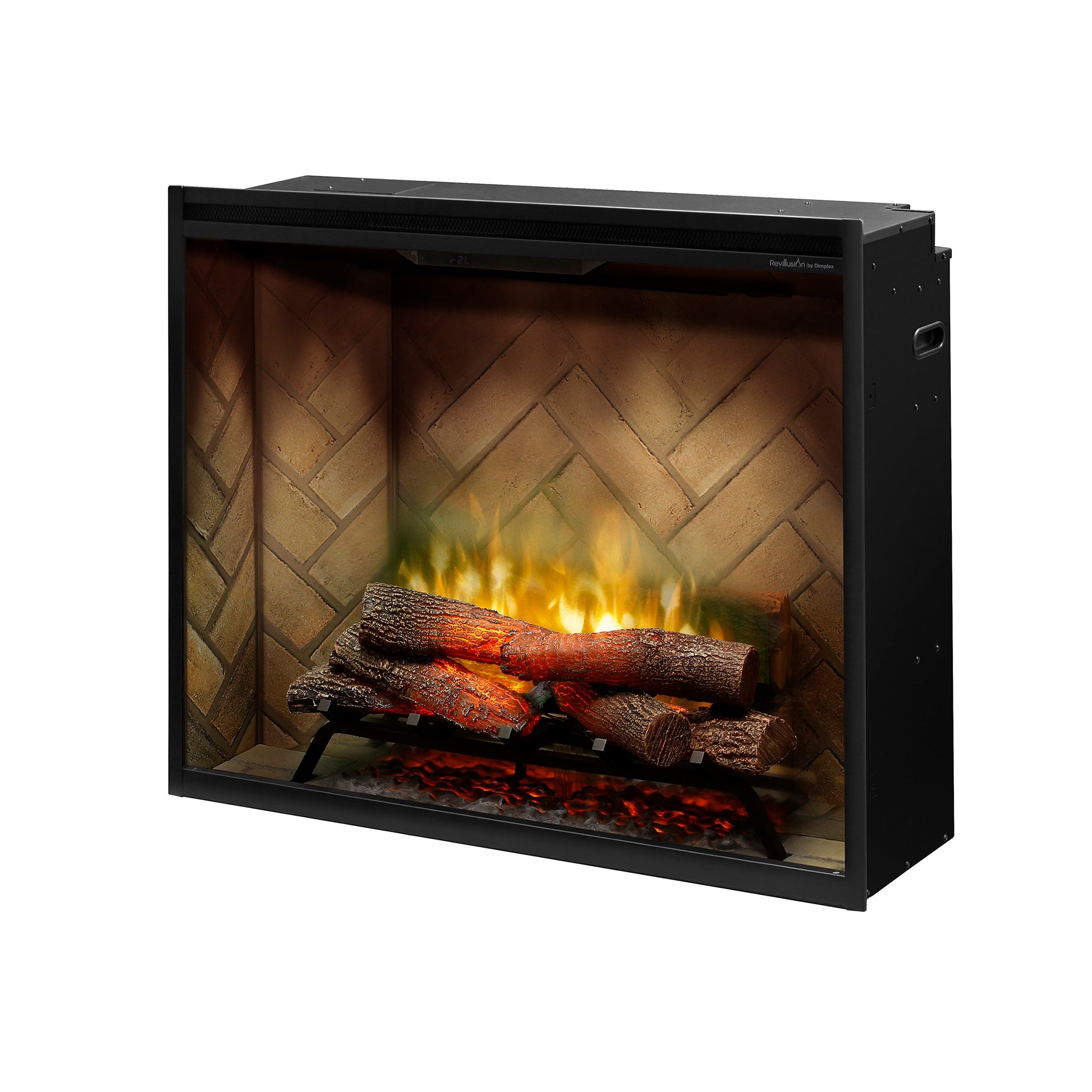 Dimplex Revillusion 36in Portrait Built-In Firebox, Herringbone, with Glass Pane and Plug Kit included
