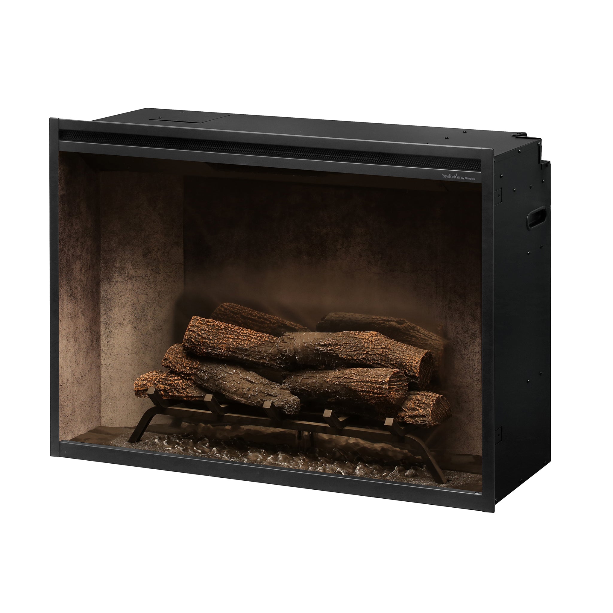 Dimplex Revillusion 36in Built-in Electric Firebox, Weathered Concrete, with Glass Pane and Plug Kit included
