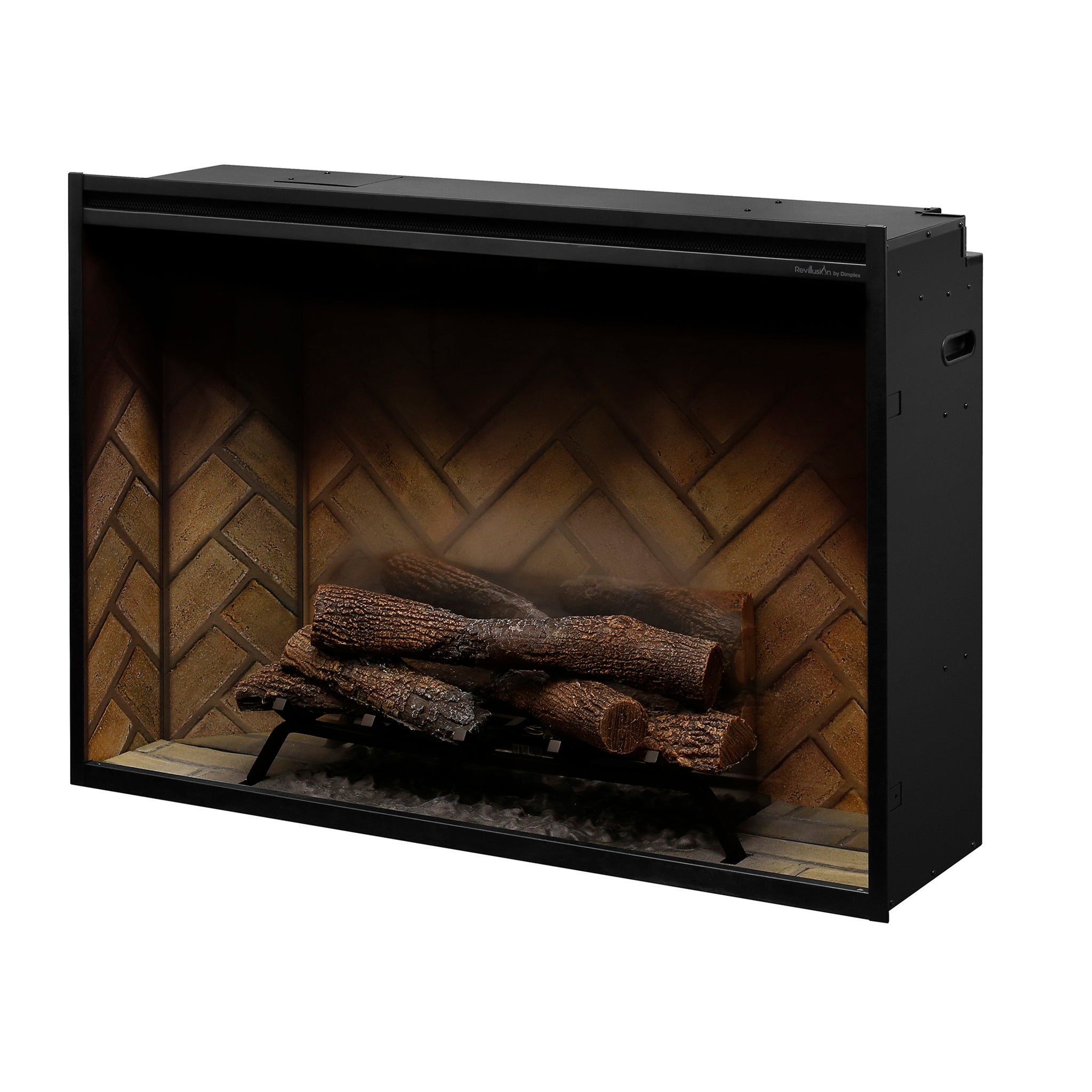 Dimplex Revillusion 42in Portrait Built-In Firebox, Herringbone, with Glass Pane and Plug Kit included