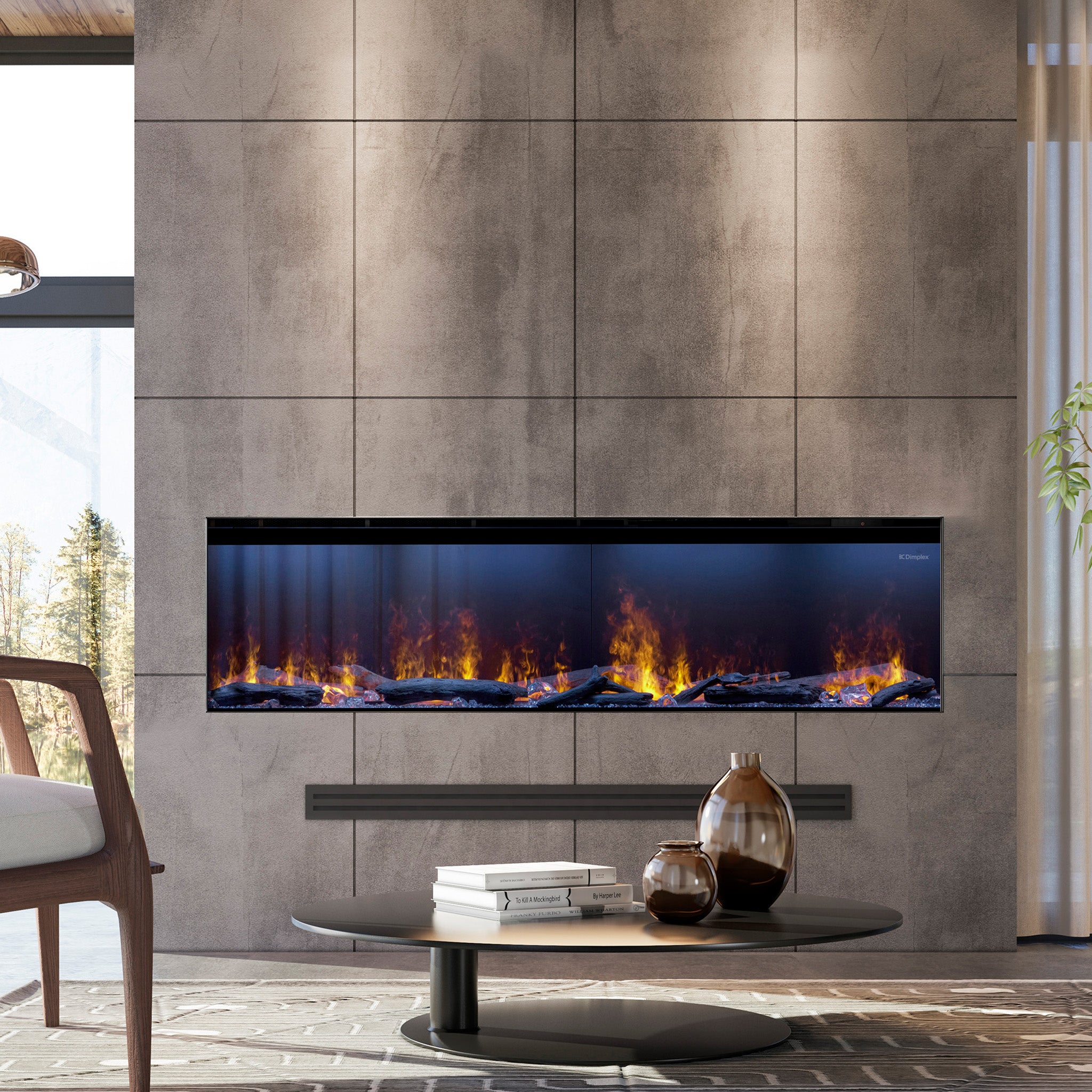 Dimplex Optimyst Linear 66" Vapor Fireplace with Acrylic Ice and Driftwood Media