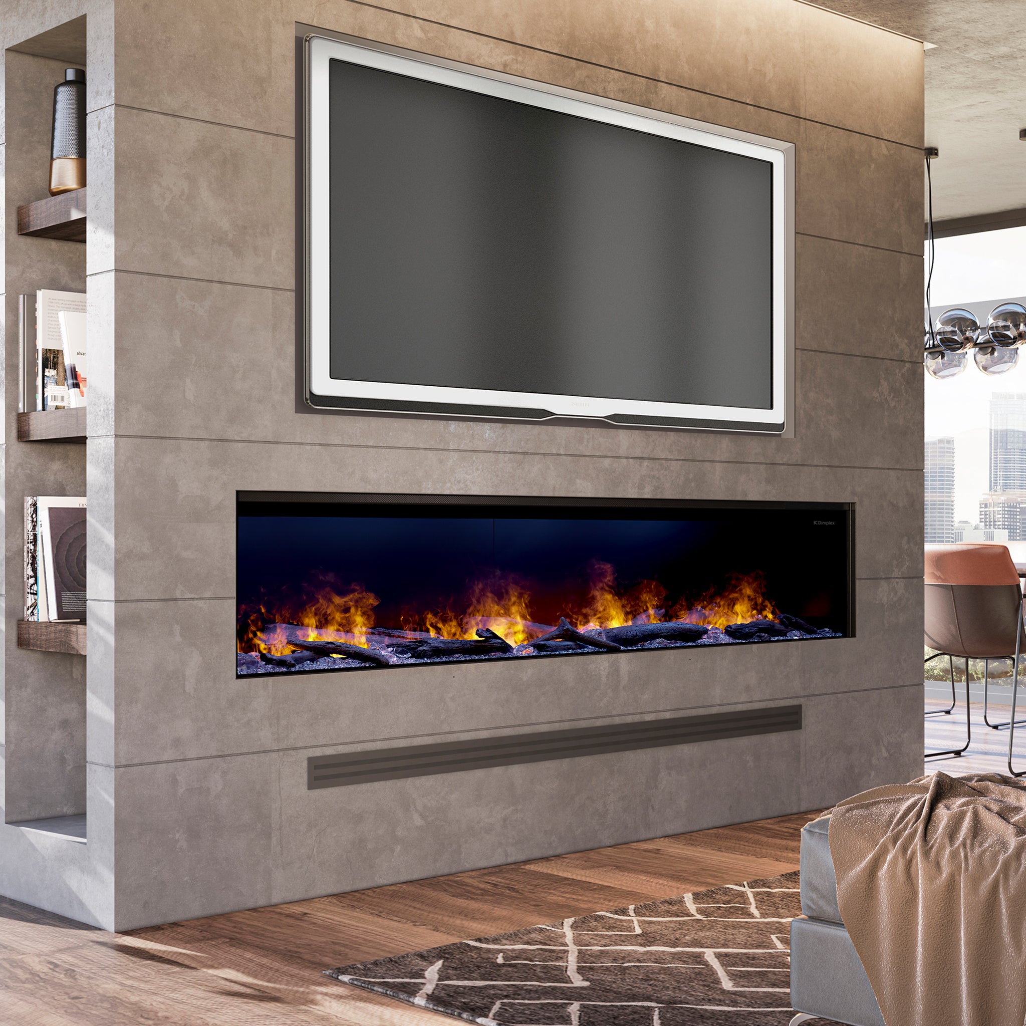 Dimplex Optimyst Linear 86" Vapor Fireplace with Acrylic Ice and Driftwood Media