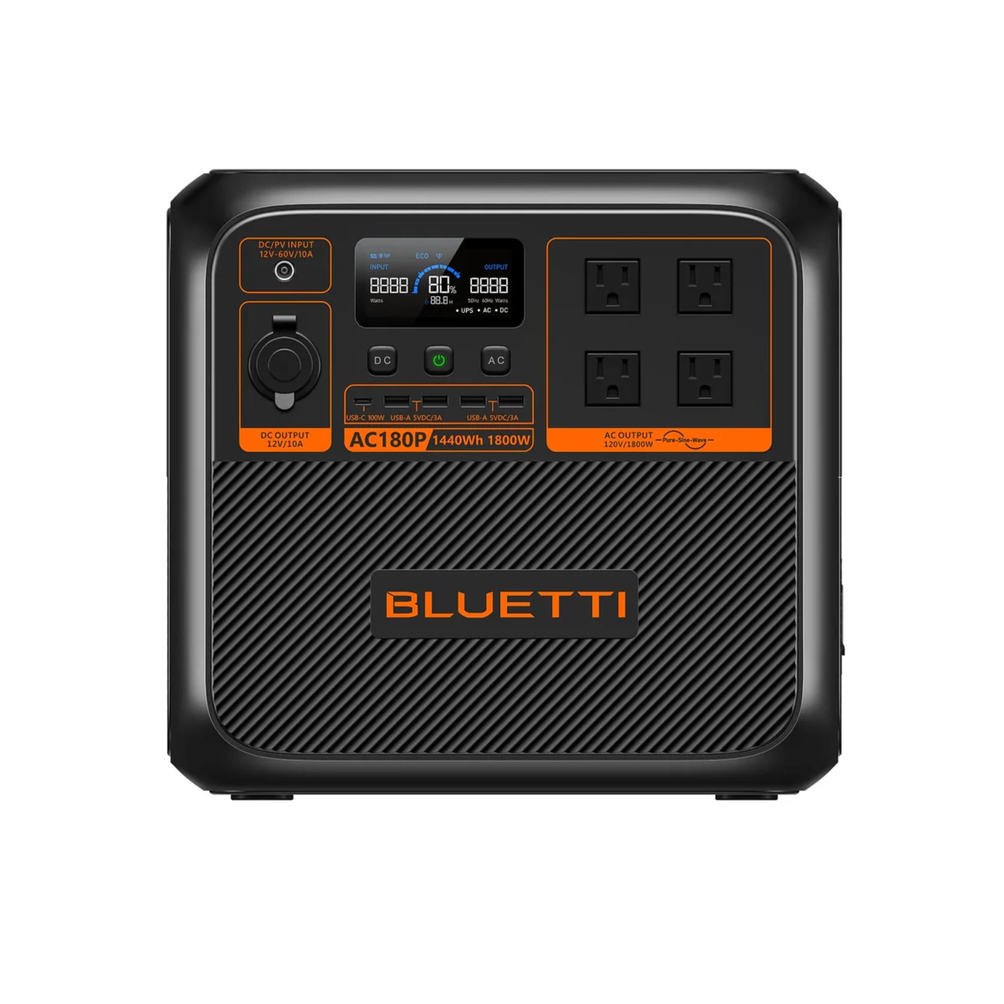 BLUETTI AC180P Solar Portable Power Station | 1,800W, 1,440Wh
