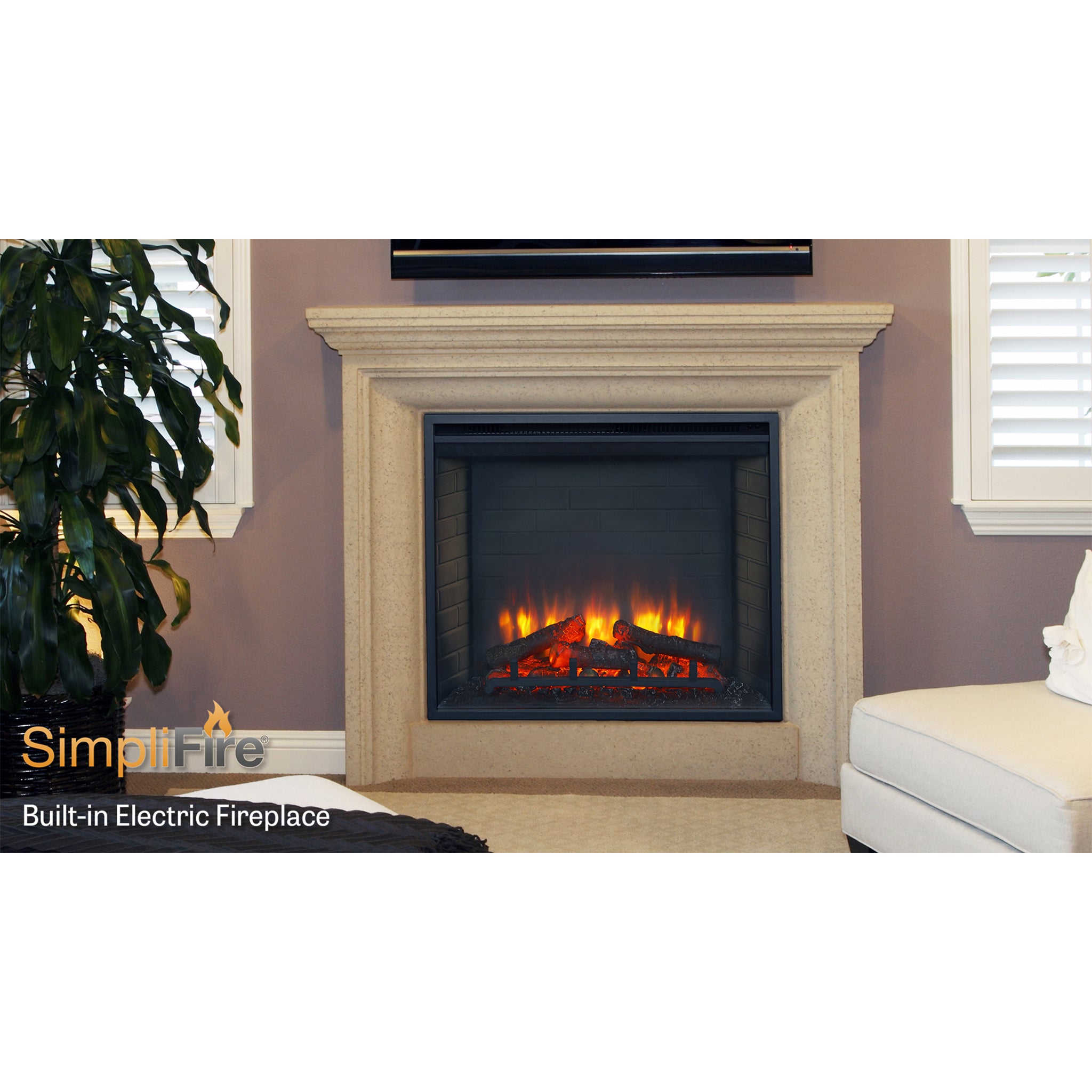 SimpliFire 36-In Built-In Electric Fireplace