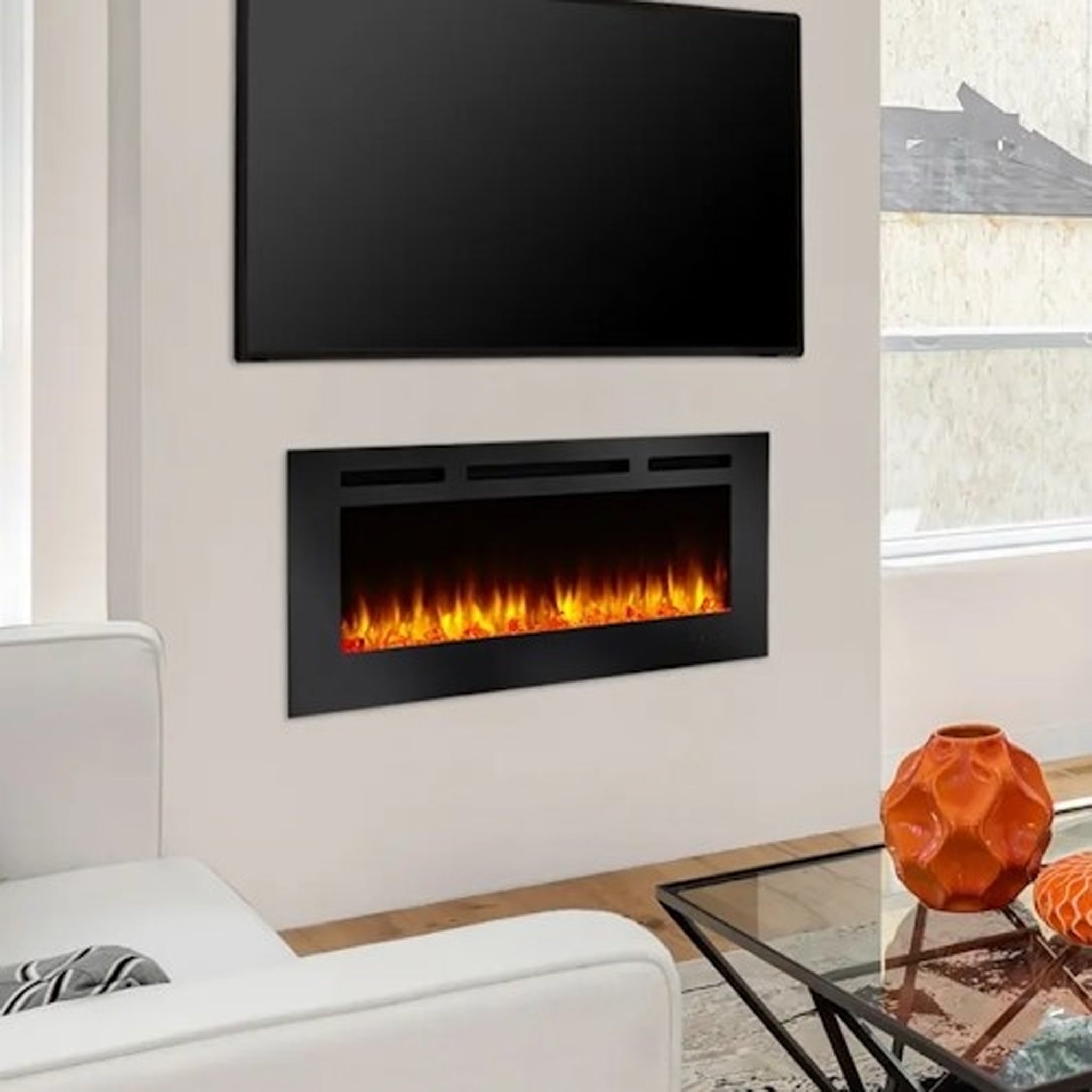 SimpliFire 40" Allusion Recessed Linear Electric Fireplace